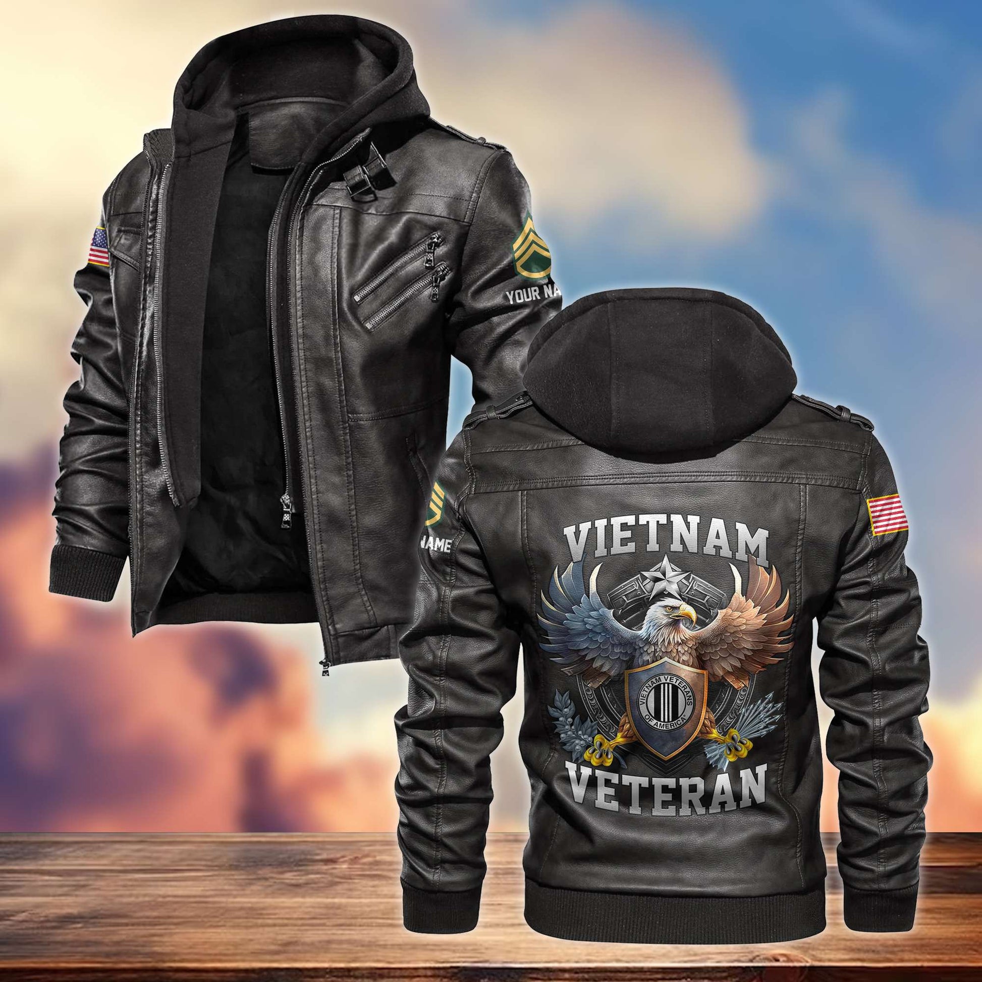 Premium Vietnam Veteran Leather Jacket VPVC700406, Gifts For Vietnam Veteran