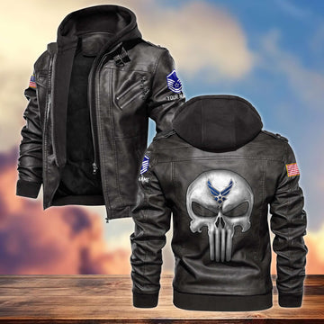 Premium USAF Leather Jacket VPVC701004, Custom Name, Rank, Gifts For Air Force Veteran