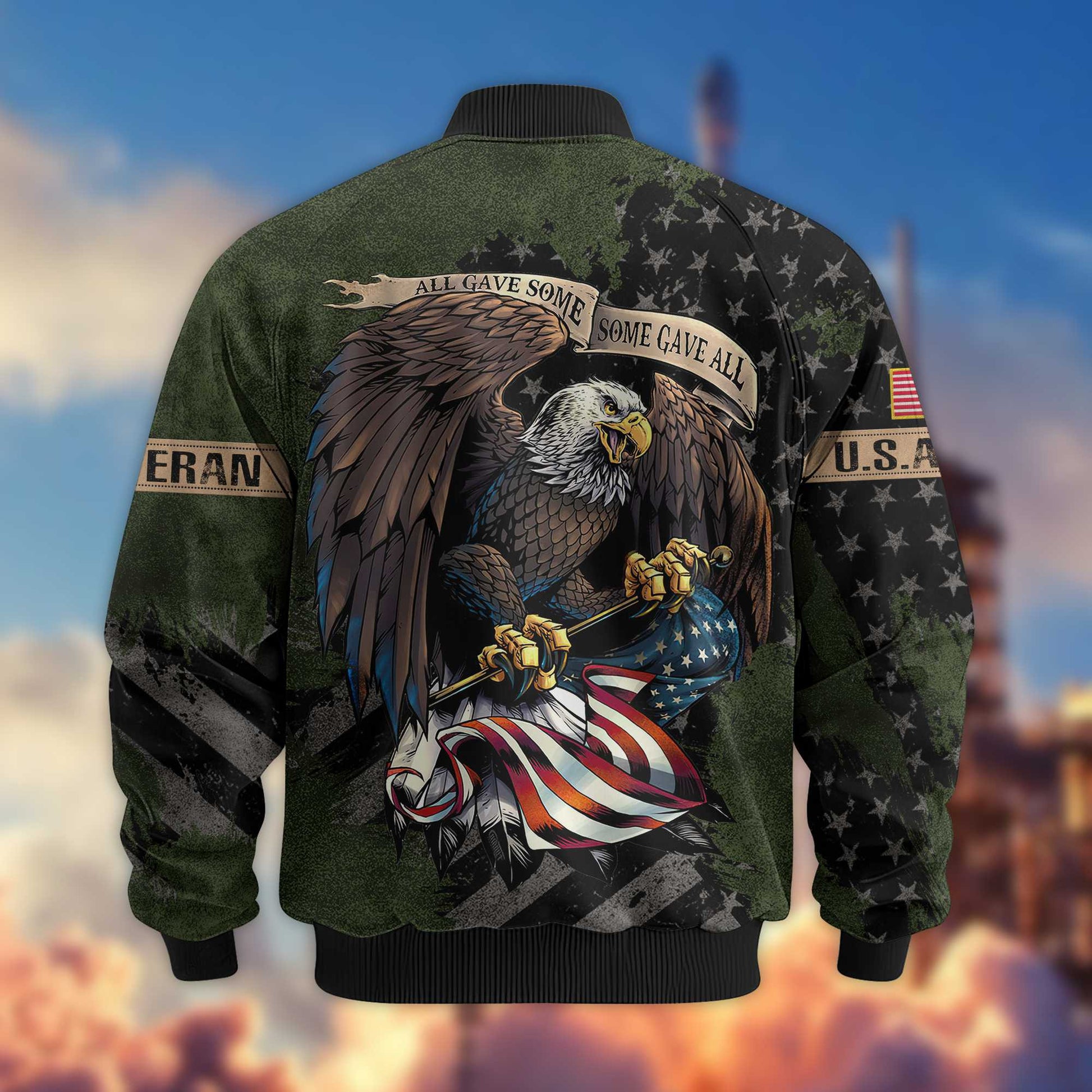 Premium US Army Veteran Bomber Jacket VPVC801401, Gifts For US Army Veteran