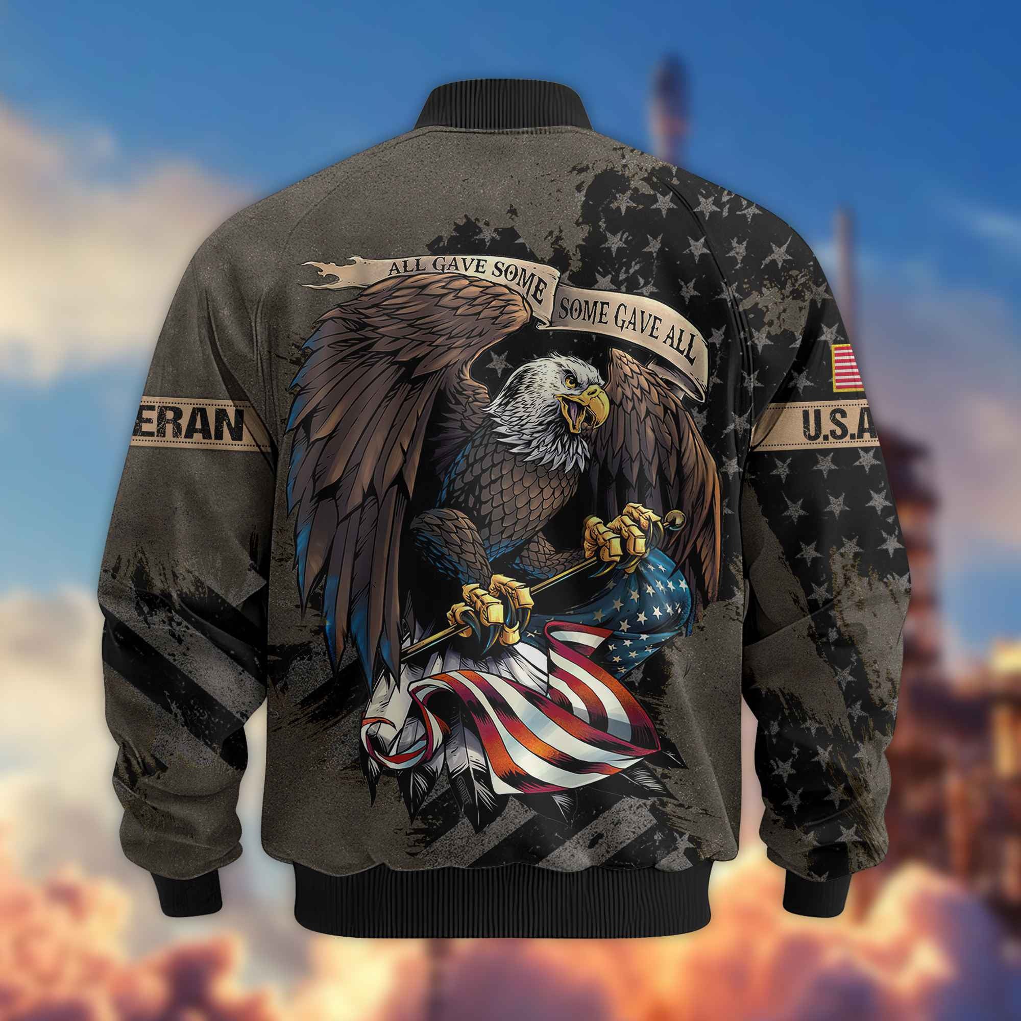 Premium US Army Veteran Bomber Jacket VPVC801410, Gifts For US Army Veteran