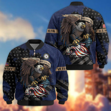Premium US Navy Veteran Bomber Jacket VPVC801402, Gifts For US Navy Veteran