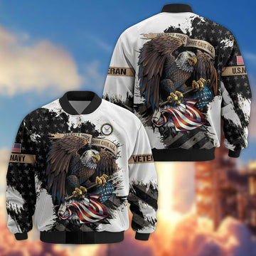 Premium US Navy Veteran Bomber Jacket VPVC801411, Gifts For US Navy Veteran