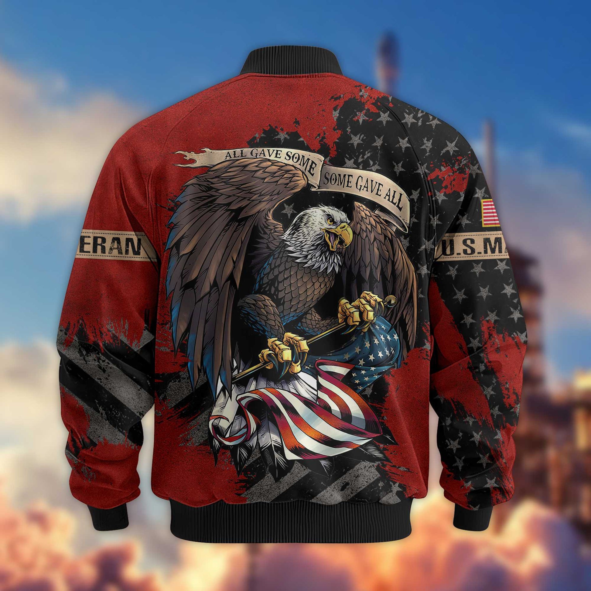 Premium USMC Veteran Bomber Jacket VPVC801403, Gifts For US Marines Veteran