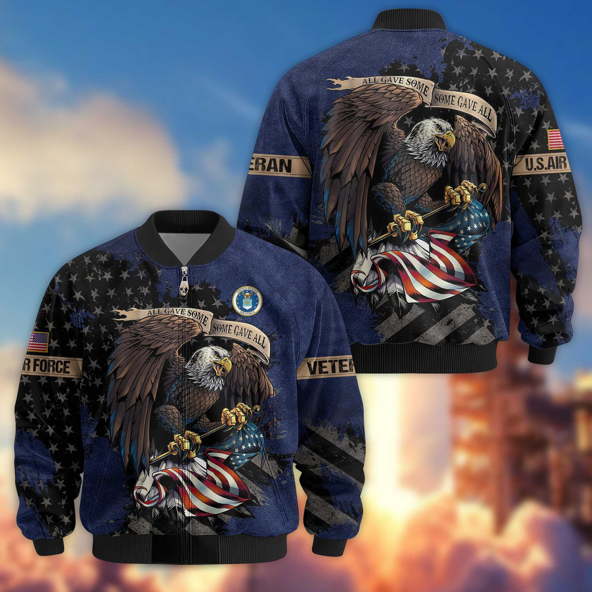 Premium USAF Veteran Bomber Jacket VPVC801412, Gifts For US Air Force Veteran