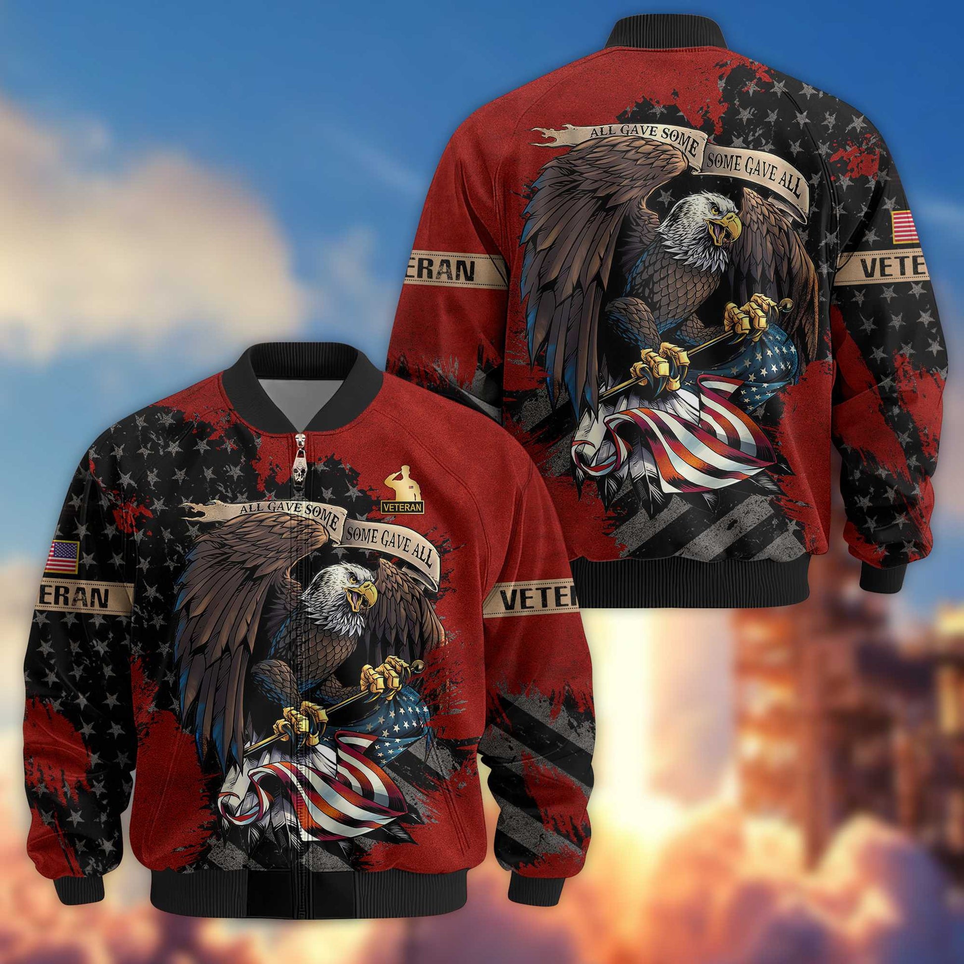 Premium US Veterans Bomber Jacket VPVC801407, Gifts For US Veteran