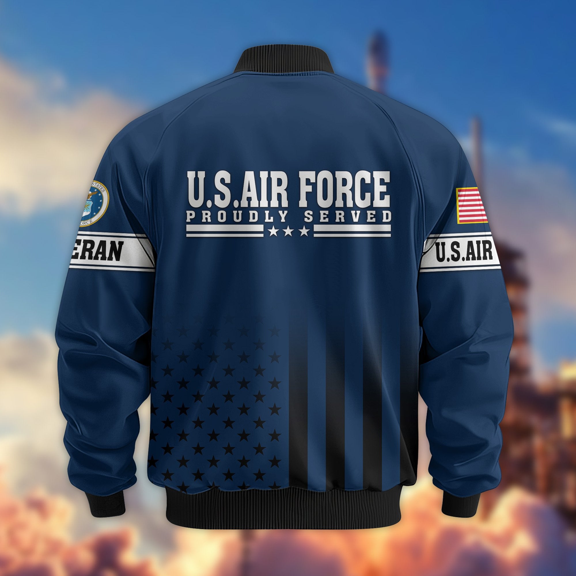 Premium USAF Veteran Bomber Jacket VPVC800812, Gifts For US Air Force Veteran