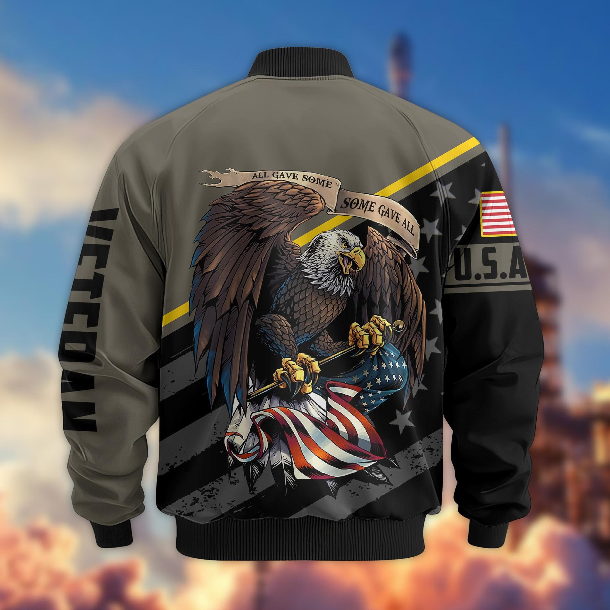 Premium US Army Veteran Bomber Jacket VPVC801201, Gifts For US Army Veteran