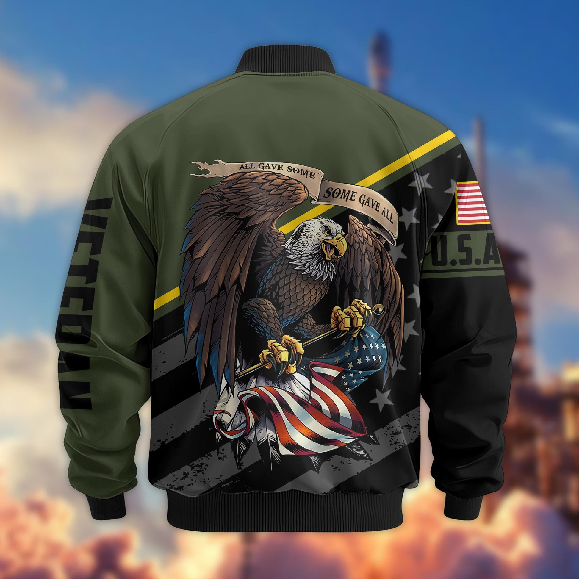 Premium US Army Veteran Bomber Jacket VPVC801210, Gifts For US Army Veteran
