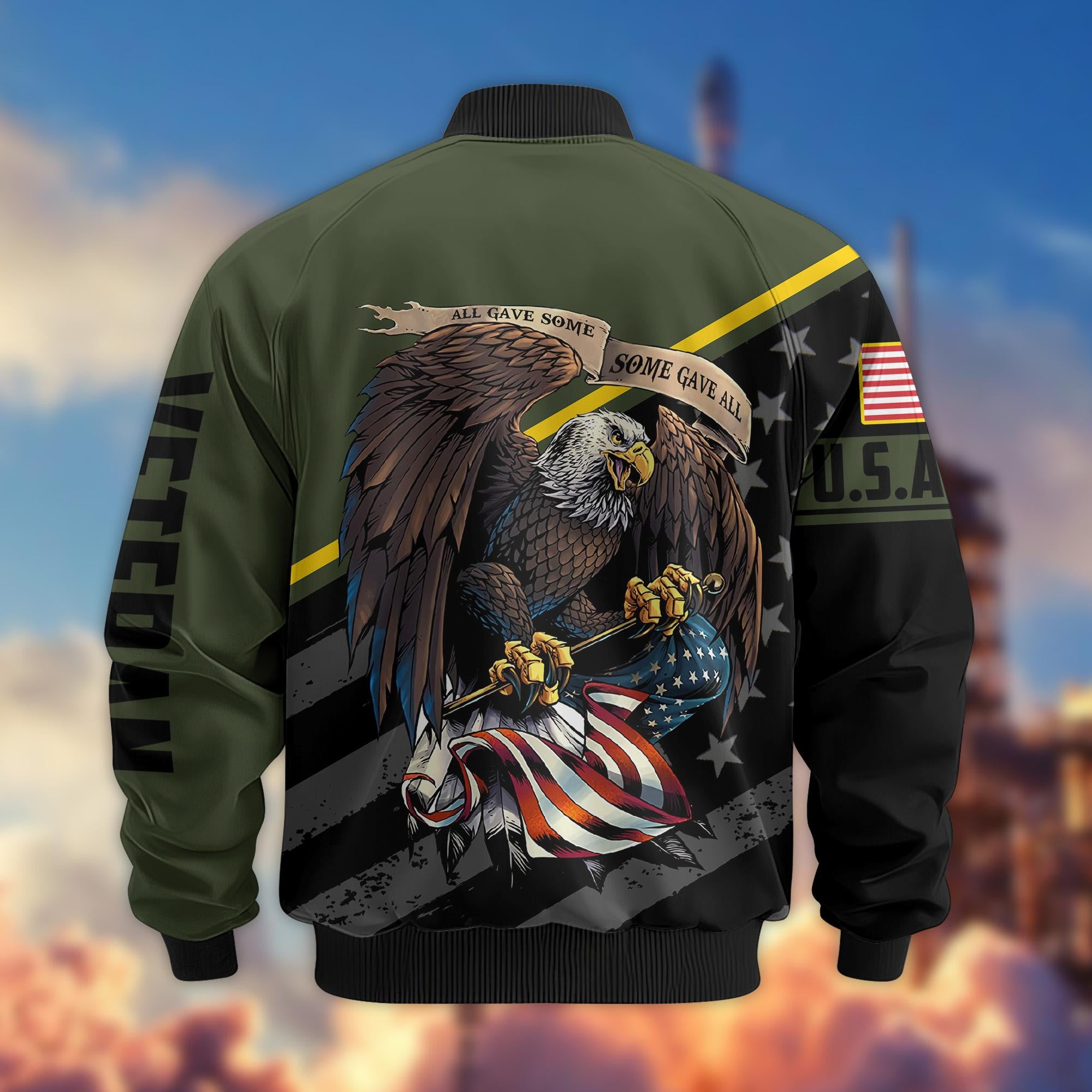 Premium US Army Veteran Bomber Jacket VPVC801210, Gifts For US Army Veteran