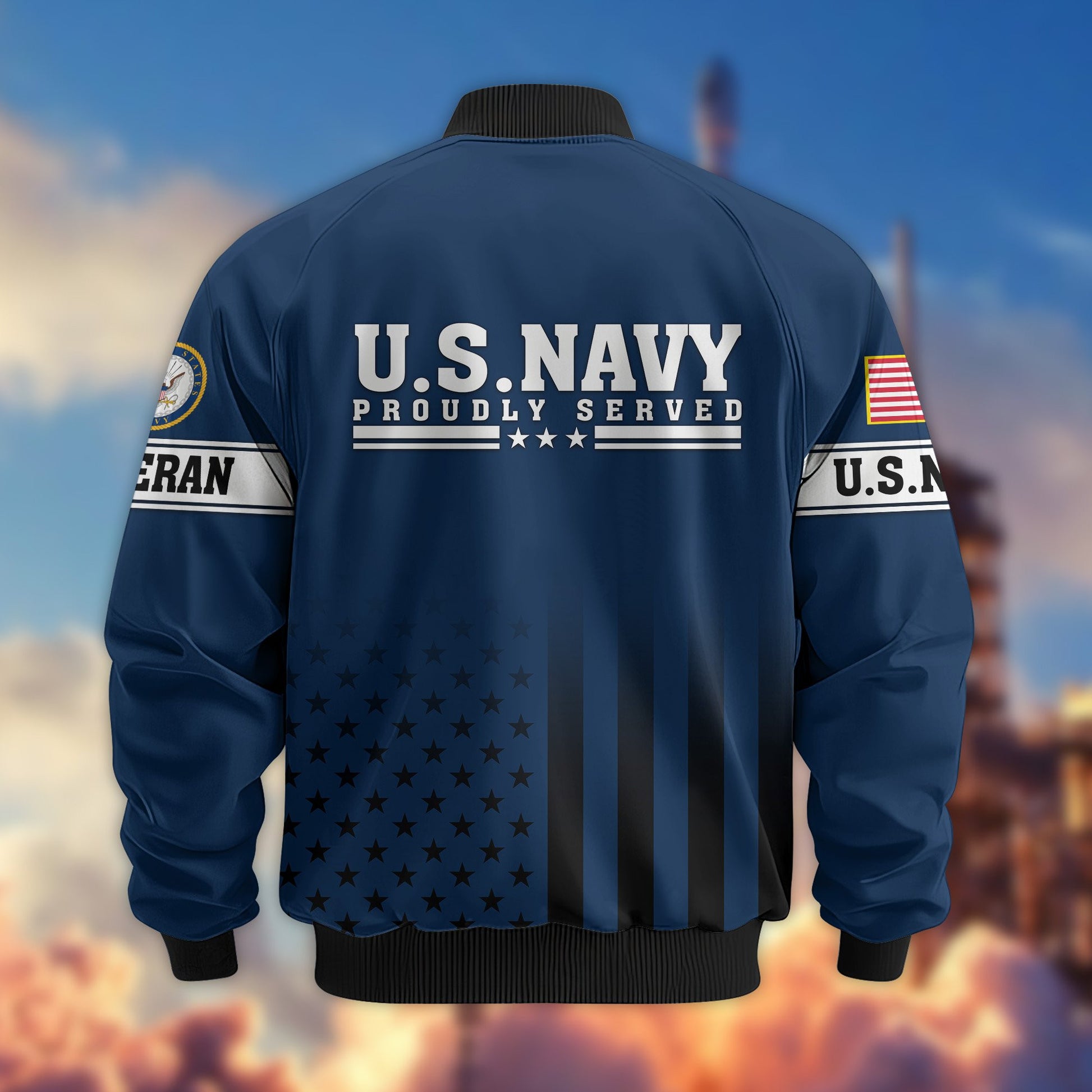 Premium US Navy Veteran Bomber Jacket VPVC800802, Gifts For US Navy Veteran
