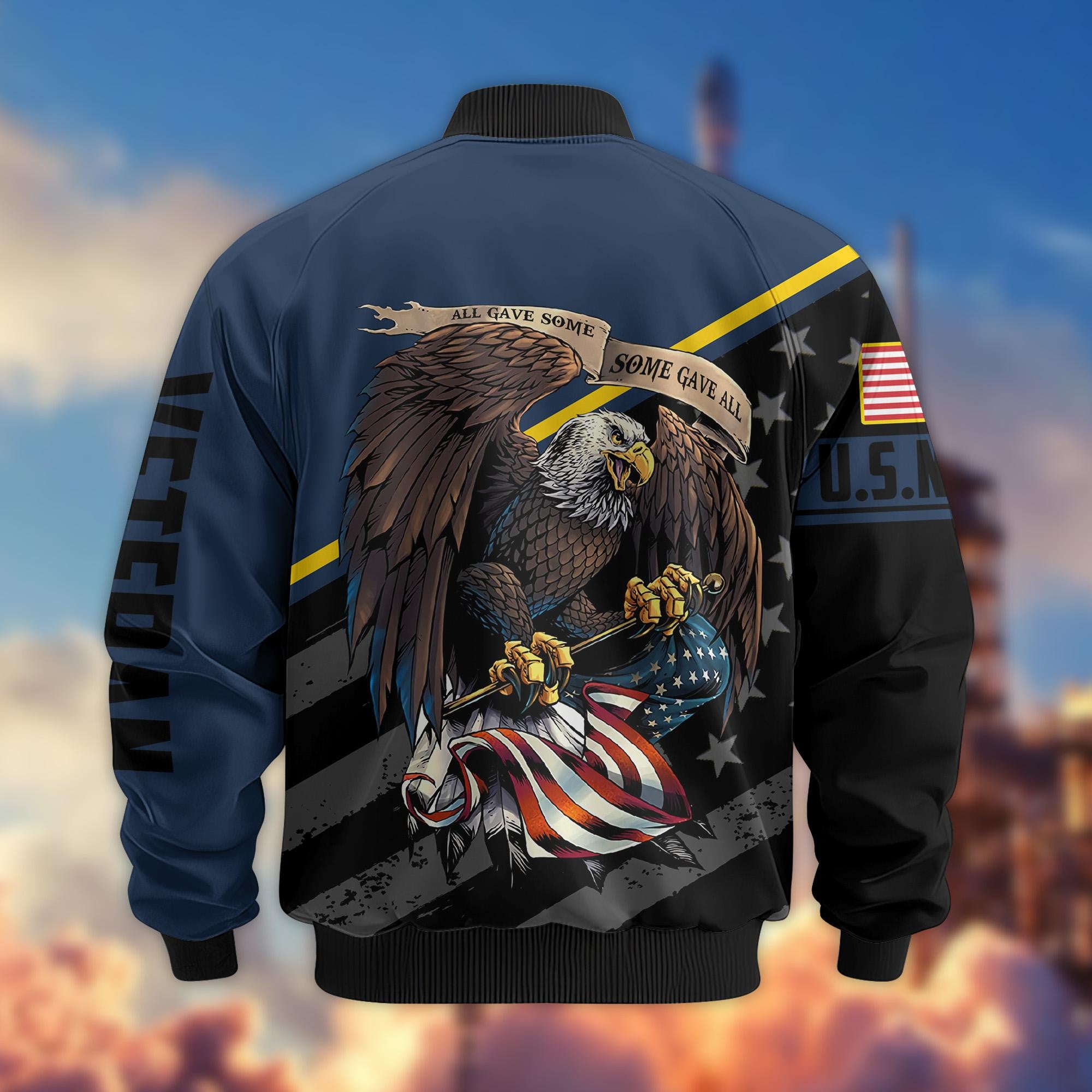 Premium US Navy Veteran Bomber Jacket VPVC801202, Gifts For US Navy Veteran