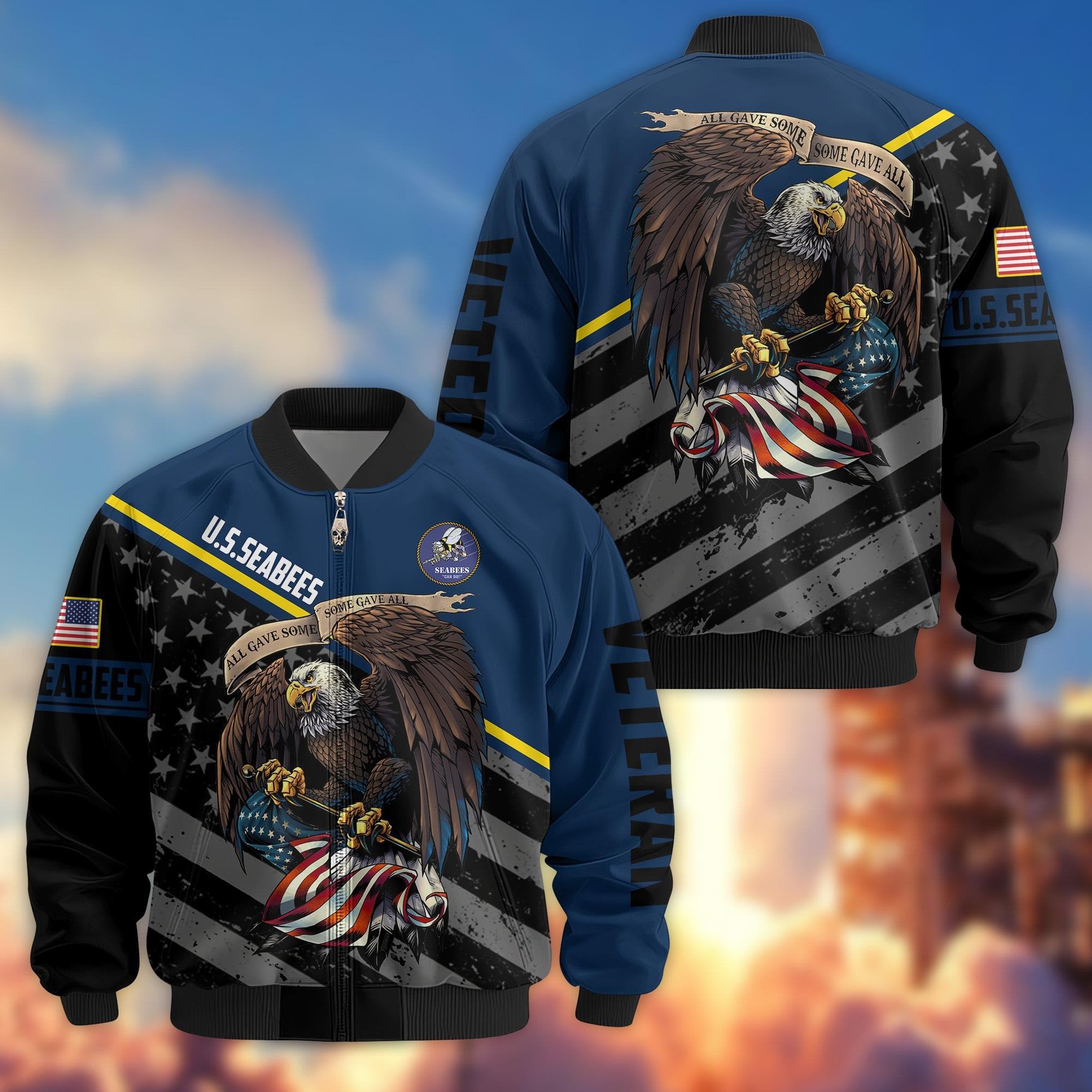 Premium US Seabees Veteran Bomber Jacket VPVC801209, Gifts For Seabees Veteran