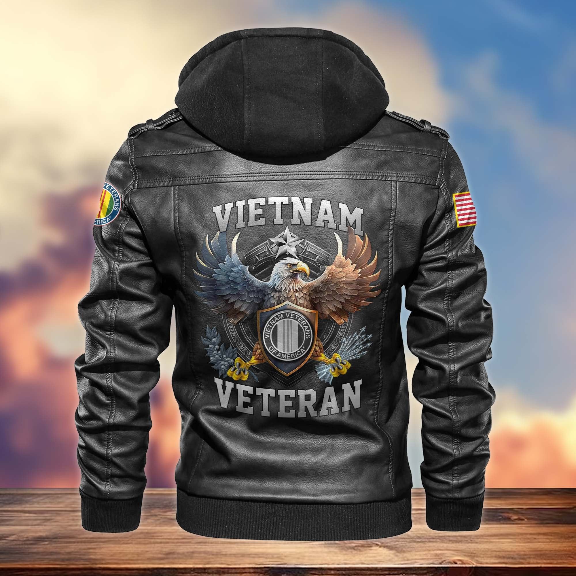 Premium US Veterans Leather Jacket BPVC230902, Gifts For US Veterans, Gifts For Veterans Day