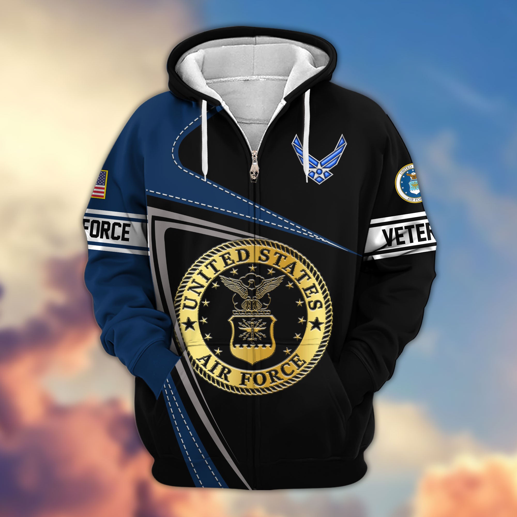 Premium US Veterans Zip Hoodie APHN210812, Gifts For Veterans Day, Gifts For Dad, Gifts For Husband