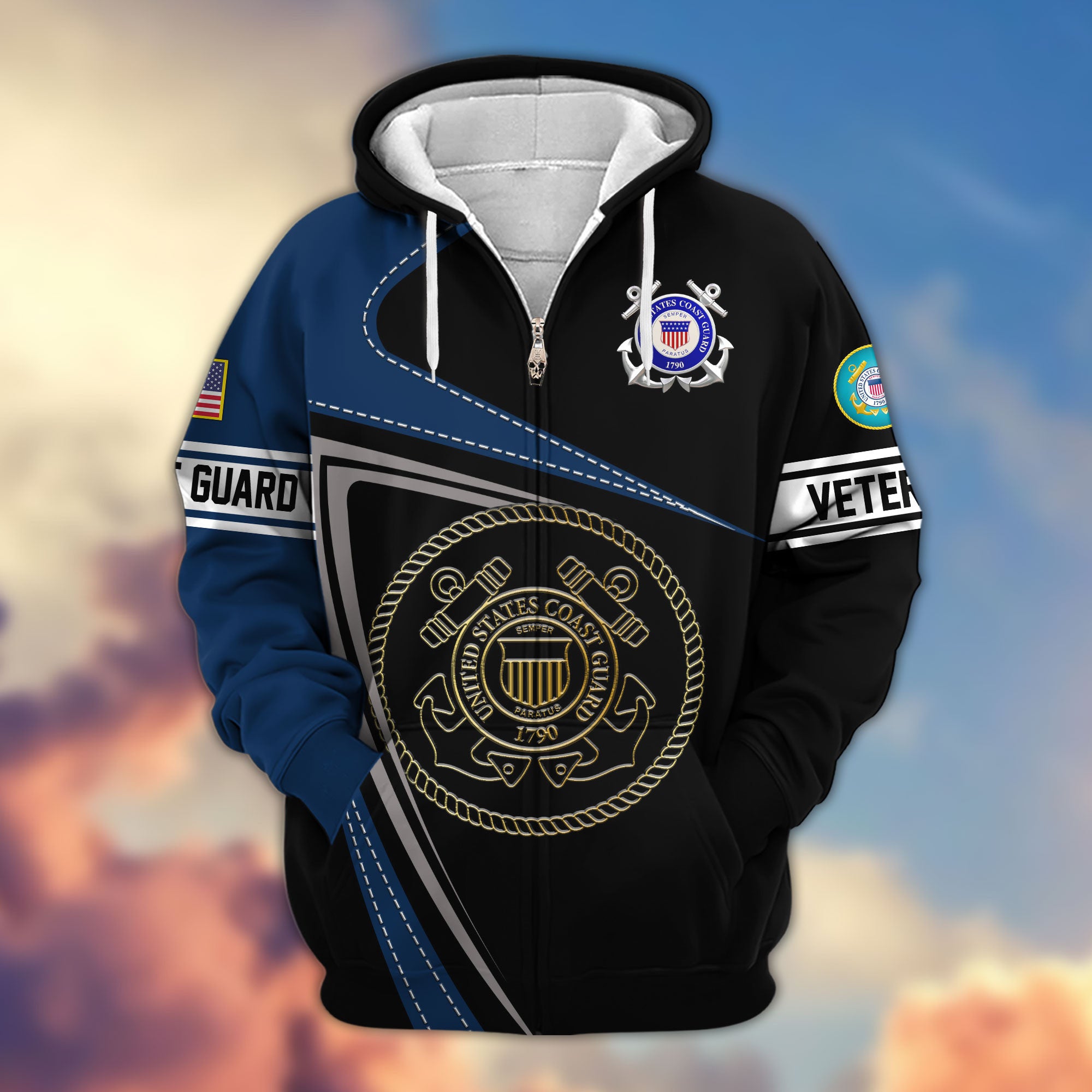 Premium US Veterans Zip Hoodie APHN210812, Gifts For Veterans Day, Gifts For Dad, Gifts For Husband