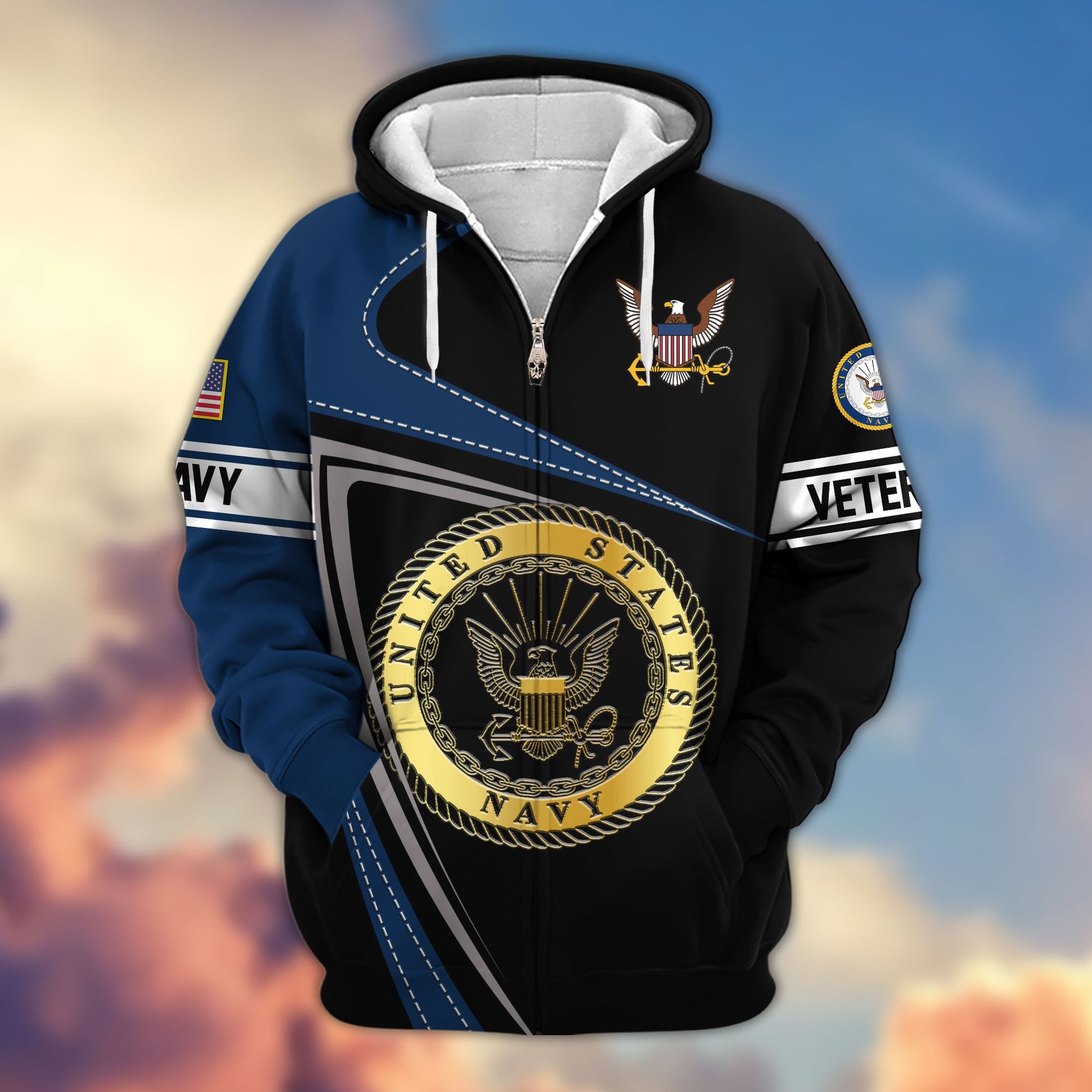 Premium US Veterans Zip Hoodie APHN210812, Gifts For Veterans Day, Gifts For Dad, Gifts For Husband