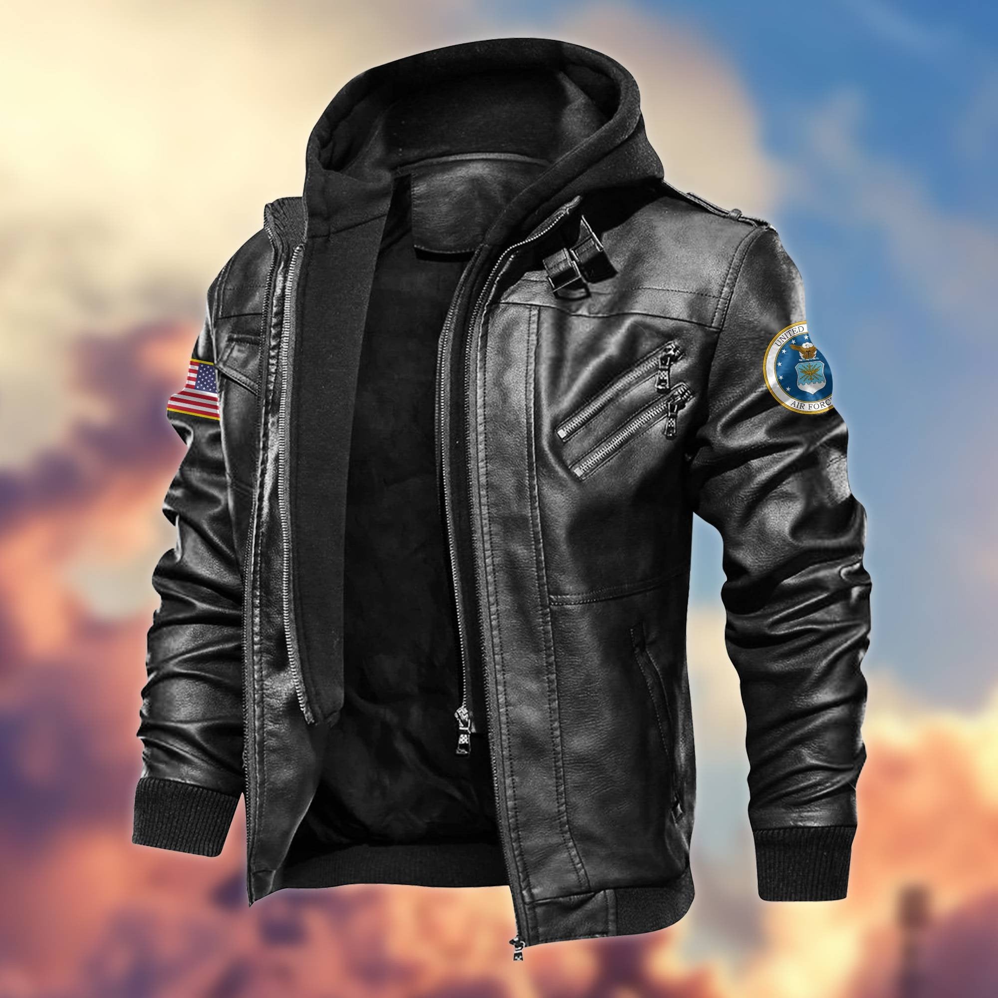 Premium US Veterans Leather Jacket BPVC270901, Gifts For US Veterans, Gifts For Veterans Day