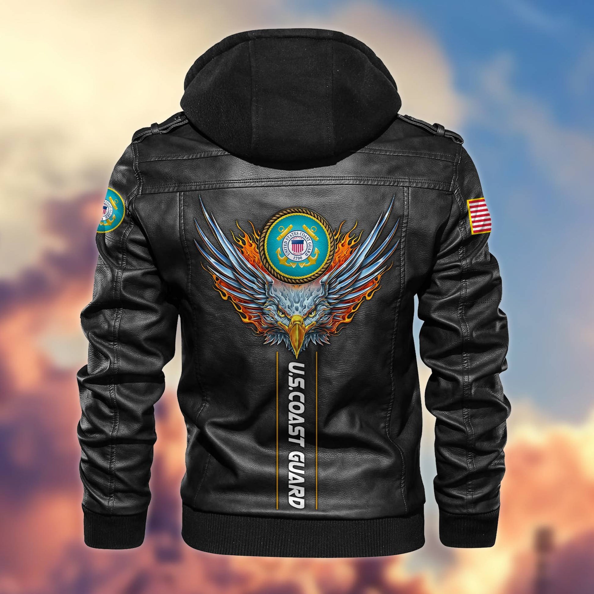 Premium US Veterans Leather Jacket BPVC270901, Gifts For US Veterans, Gifts For Veterans Day