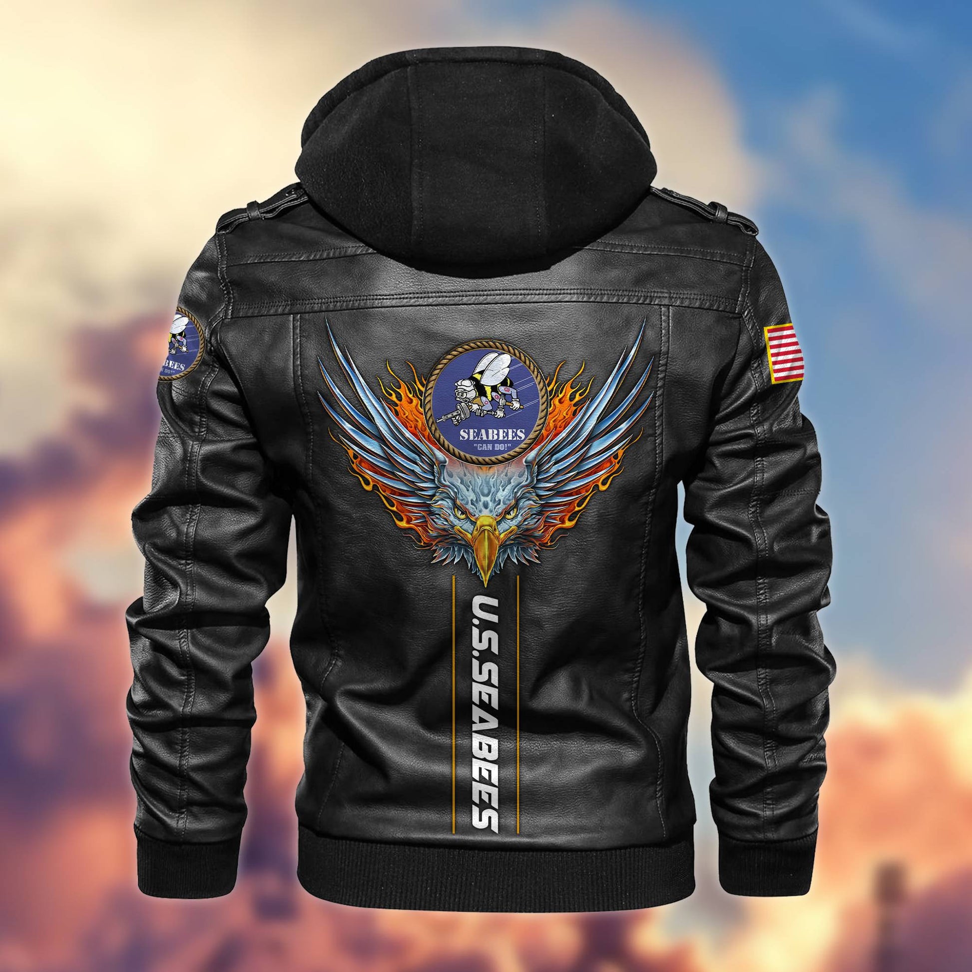 Premium US Veterans Leather Jacket BPVC270901, Gifts For US Veterans, Gifts For Veterans Day
