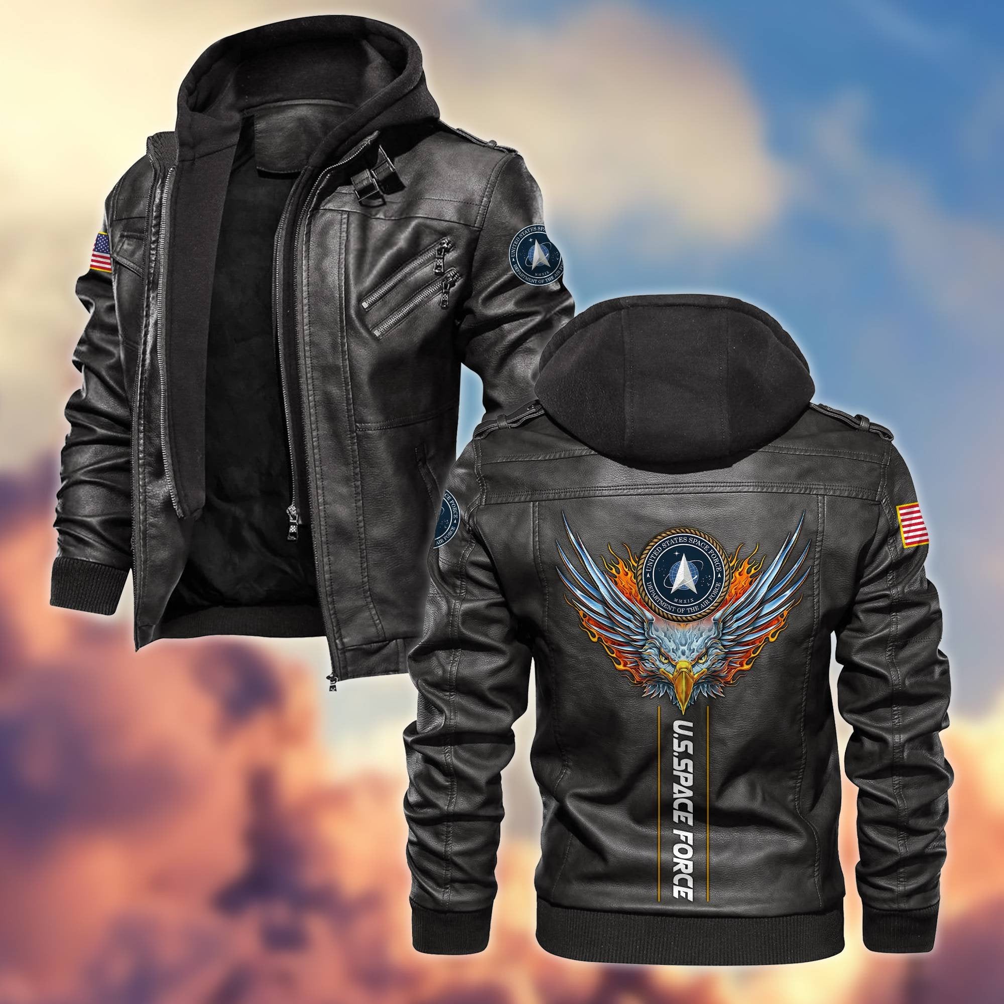 Premium US Veterans Leather Jacket BPVC270901, Gifts For US Veterans, Gifts For Veterans Day