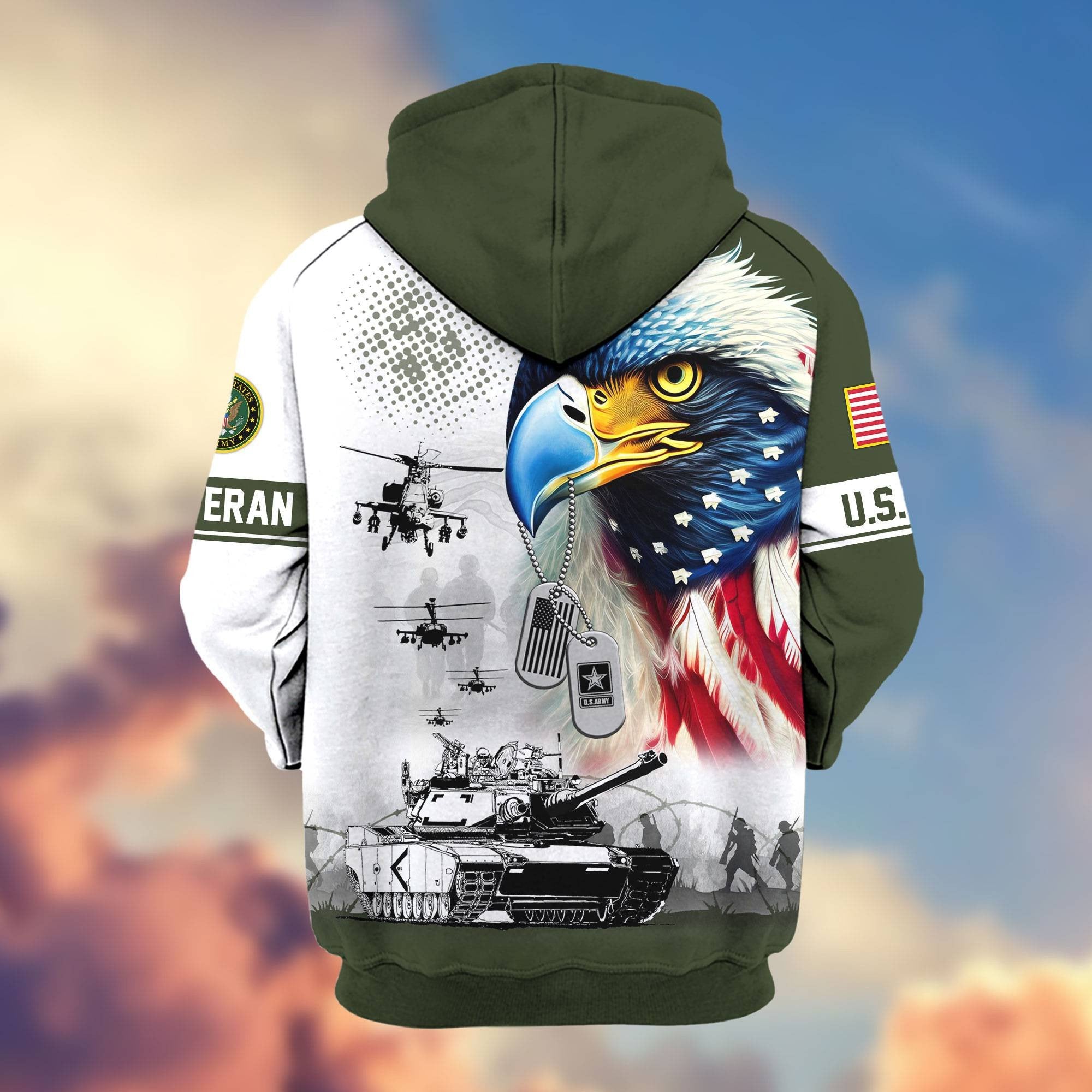 Premium US Veterans Zip Hoodie APHN260913, Gifts For US Veterans, Gifts For Veterans Day