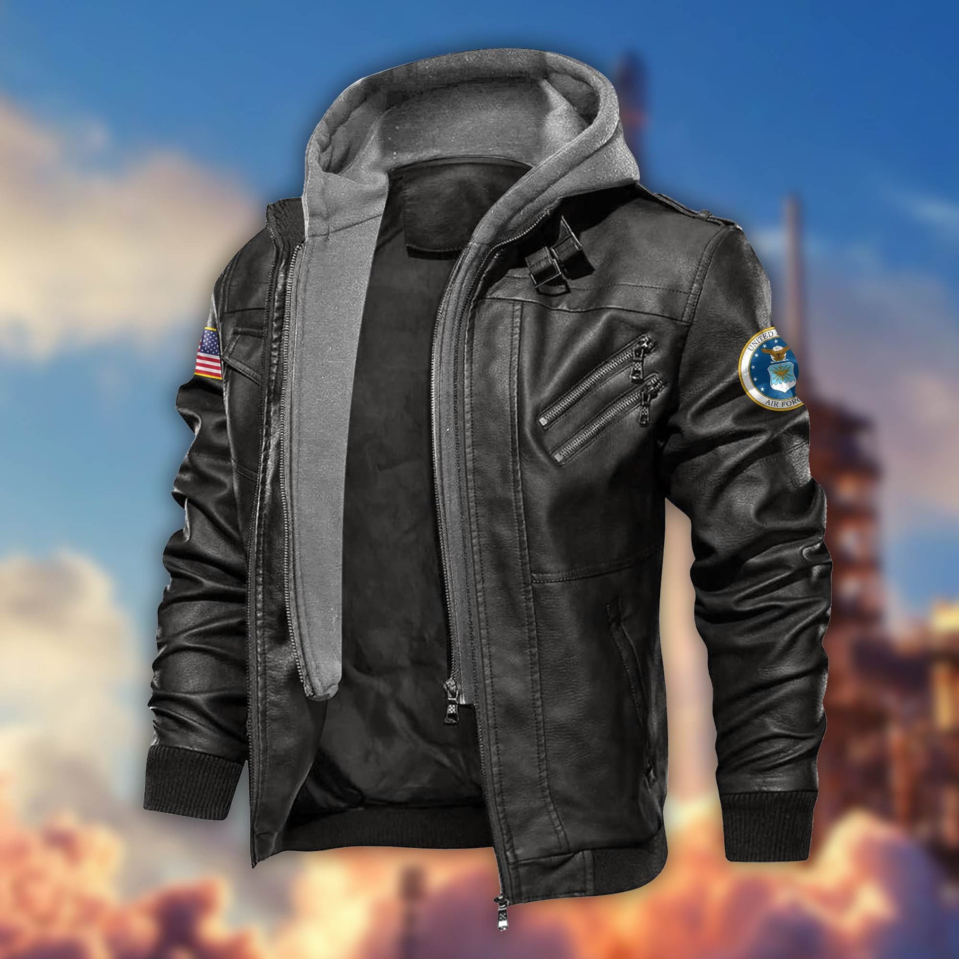 Premium US Veterans Leather Jacket BPVC021002, Gifts For US Veterans, Gifts For Veterans Day