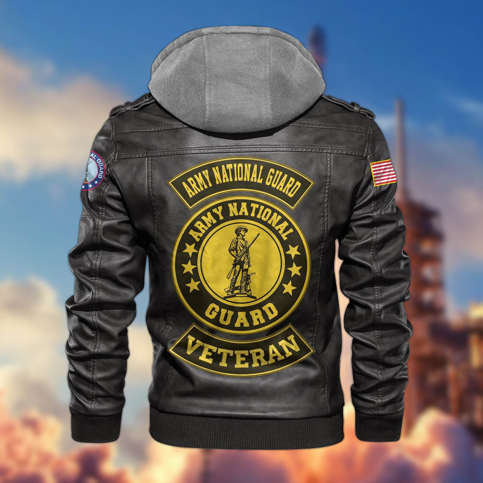 Premium US Veterans Leather Jacket BPVC021002, Gifts For US Veterans, Gifts For Veterans Day