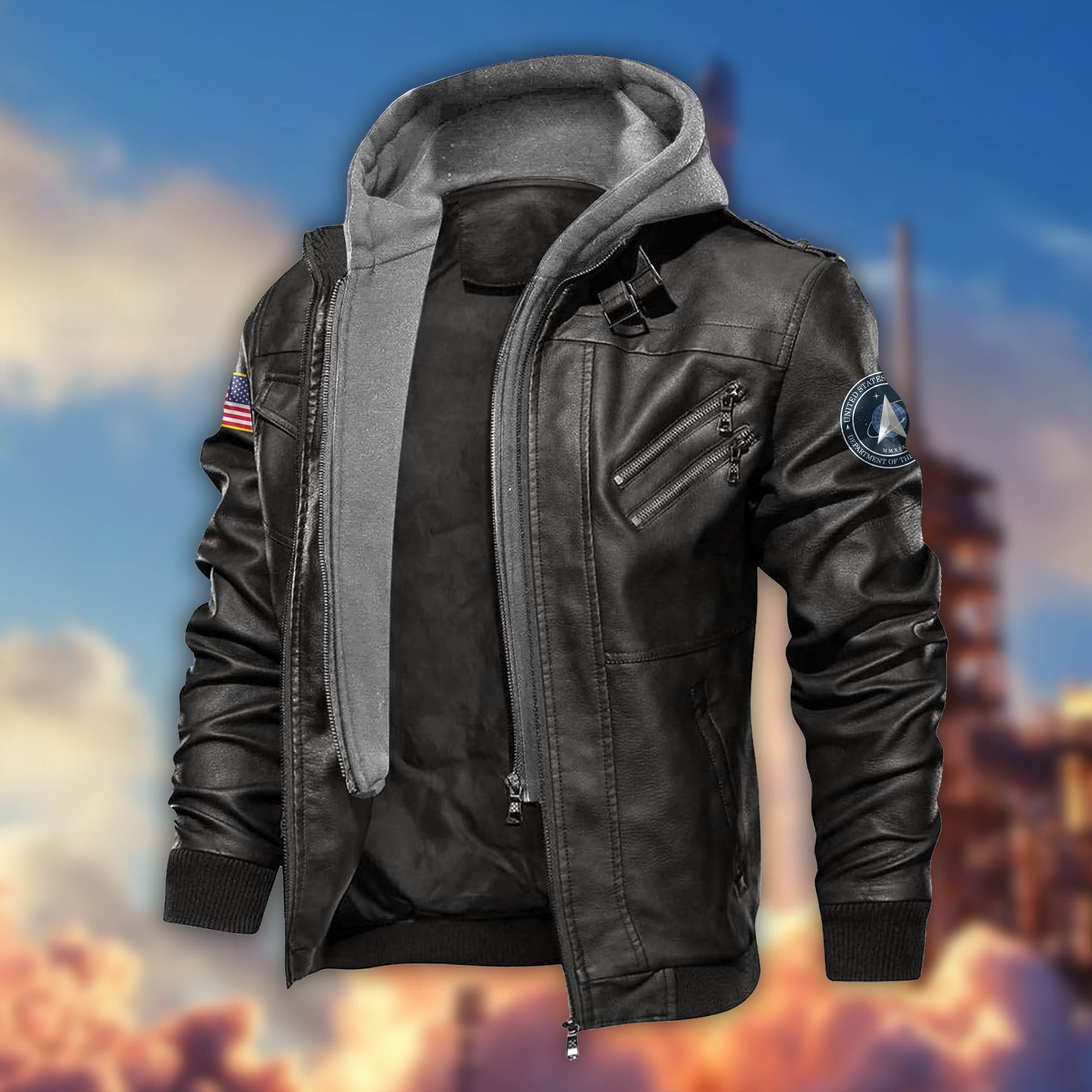 Premium US Veterans Leather Jacket BPVC021002, Gifts For US Veterans, Gifts For Veterans Day