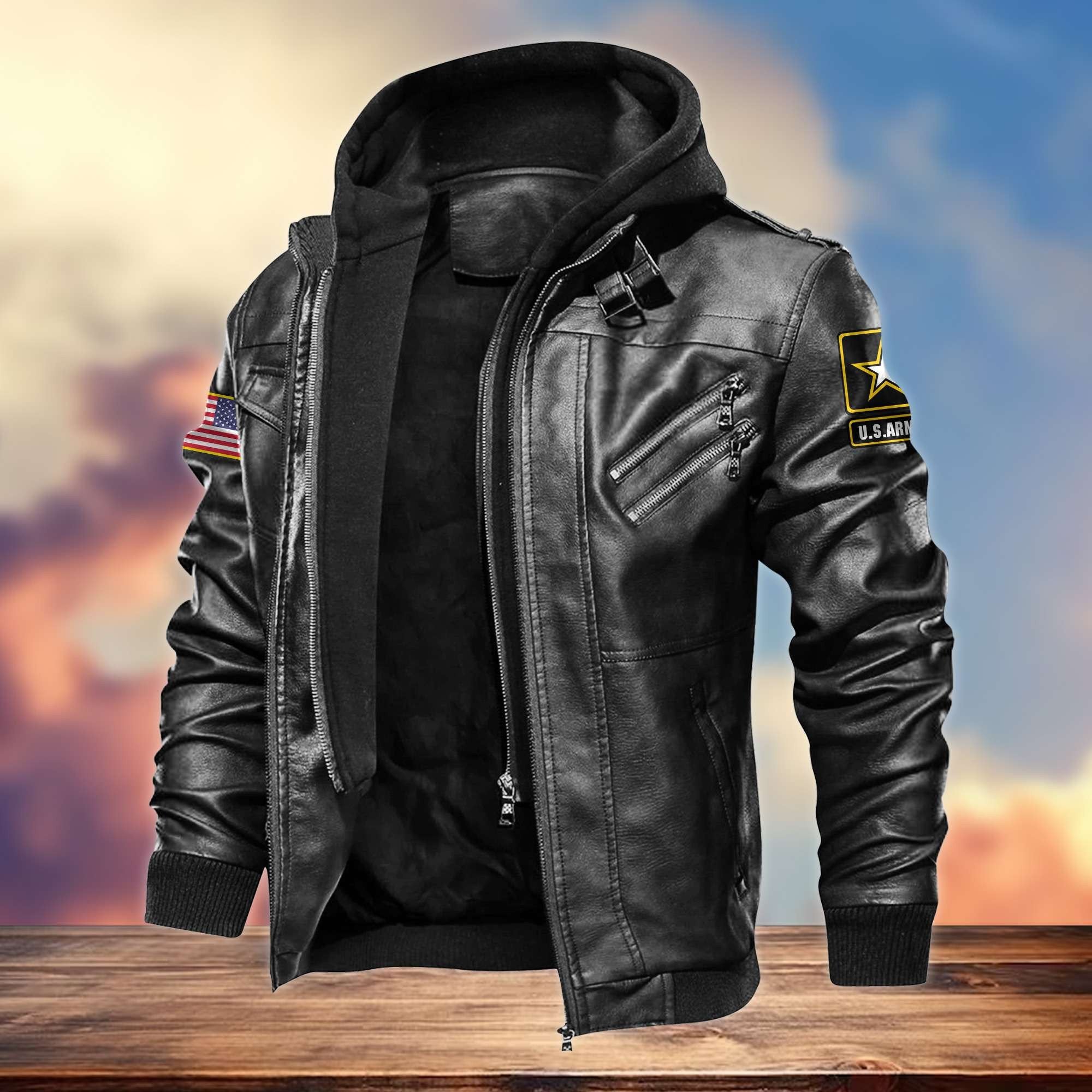 Premium US Veterans Leather Jacket APHN300913, Gifts For US Veterans, Gifts For Veterans Day