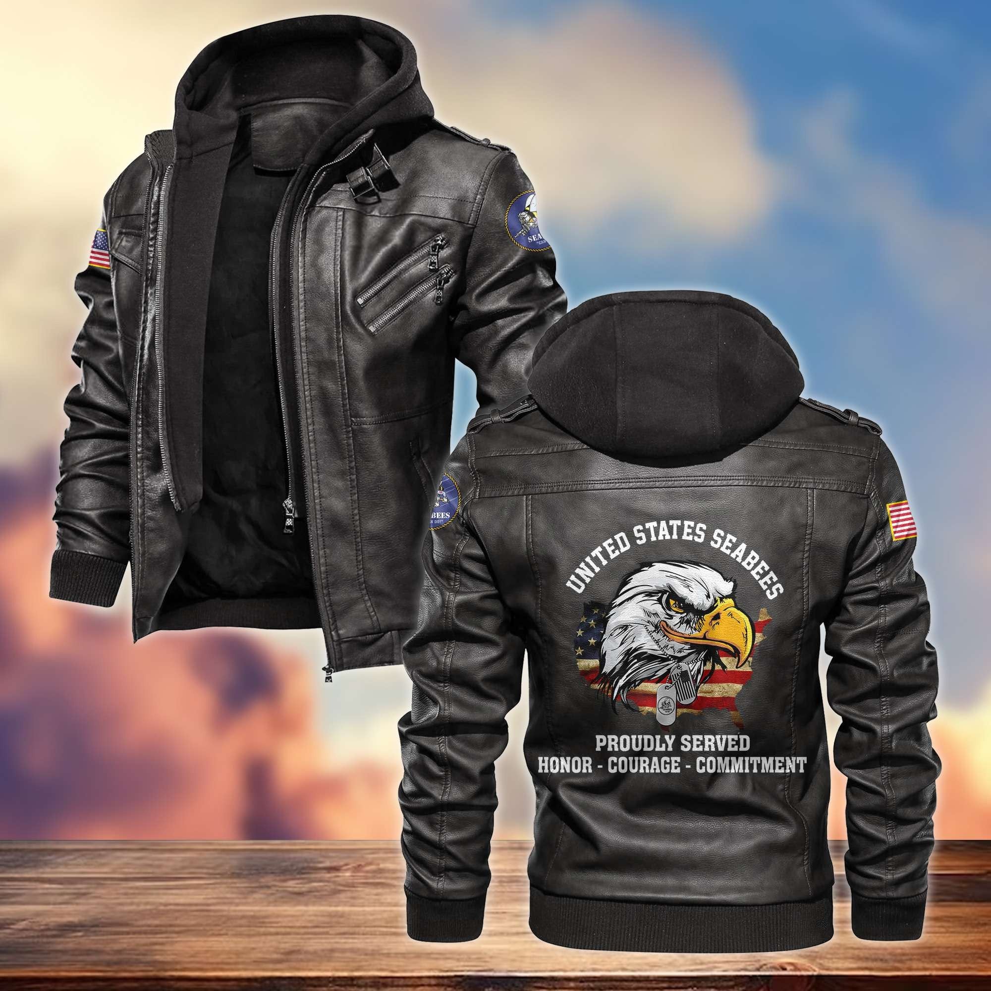 Premium US Veterans Leather Jacket APHN300913, Gifts For US Veterans, Gifts For Veterans Day