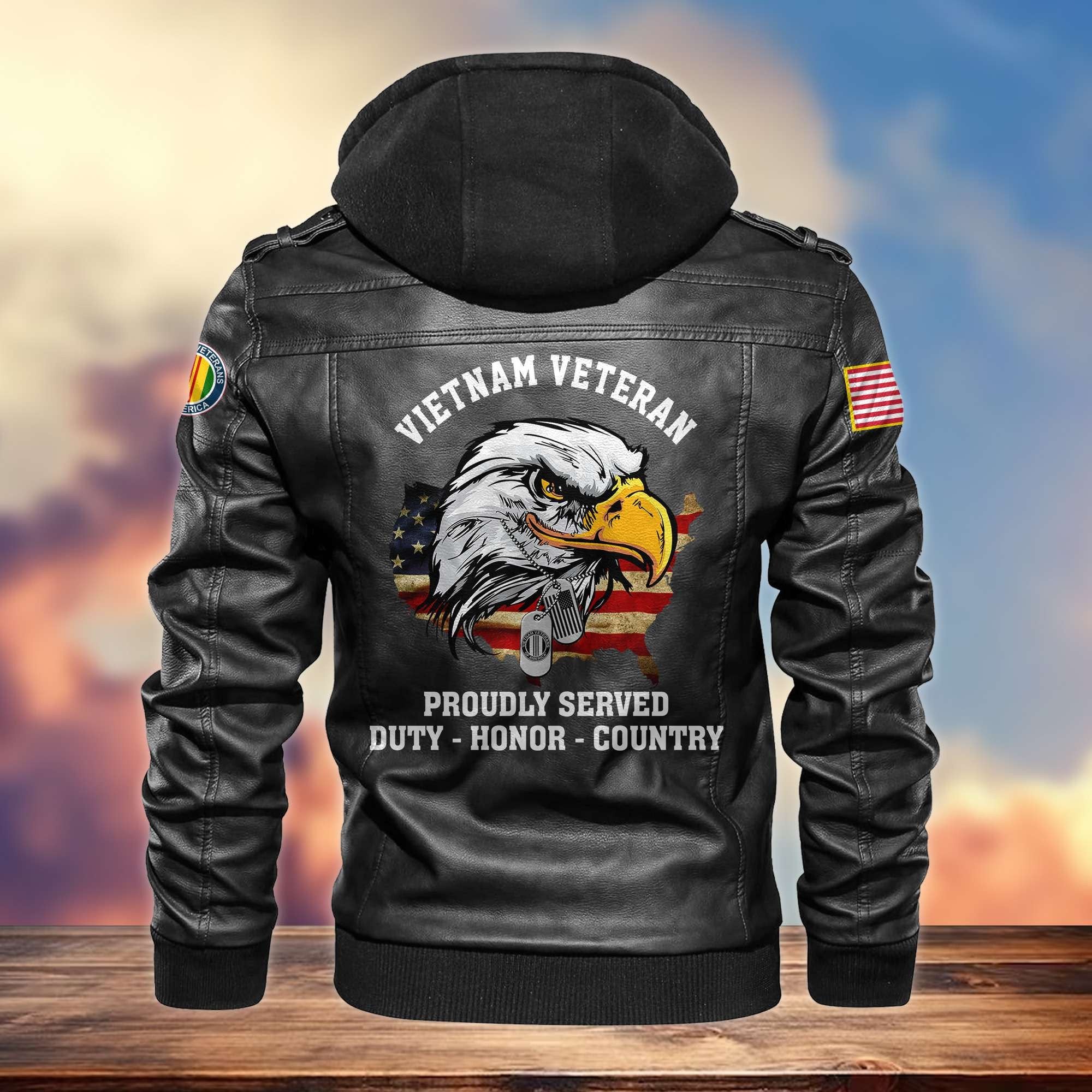 Premium US Veterans Leather Jacket APHN300913, Gifts For US Veterans, Gifts For Veterans Day