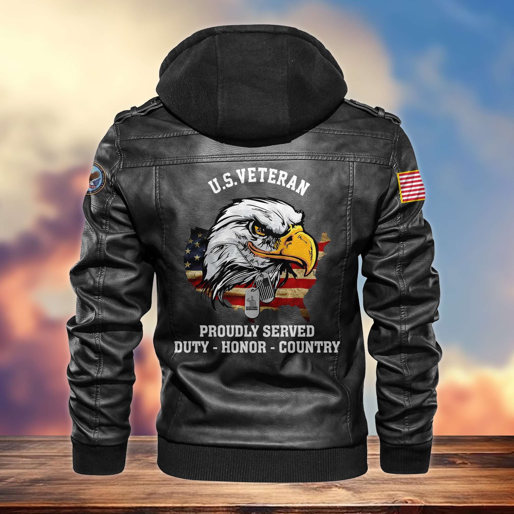 Premium US Veterans Leather Jacket APHN300913, Gifts For US Veterans, Gifts For Veterans Day