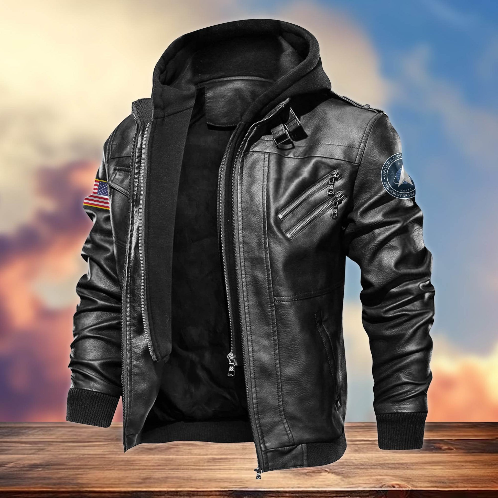 Premium US Veterans Leather Jacket APHN300913, Gifts For US Veterans, Gifts For Veterans Day