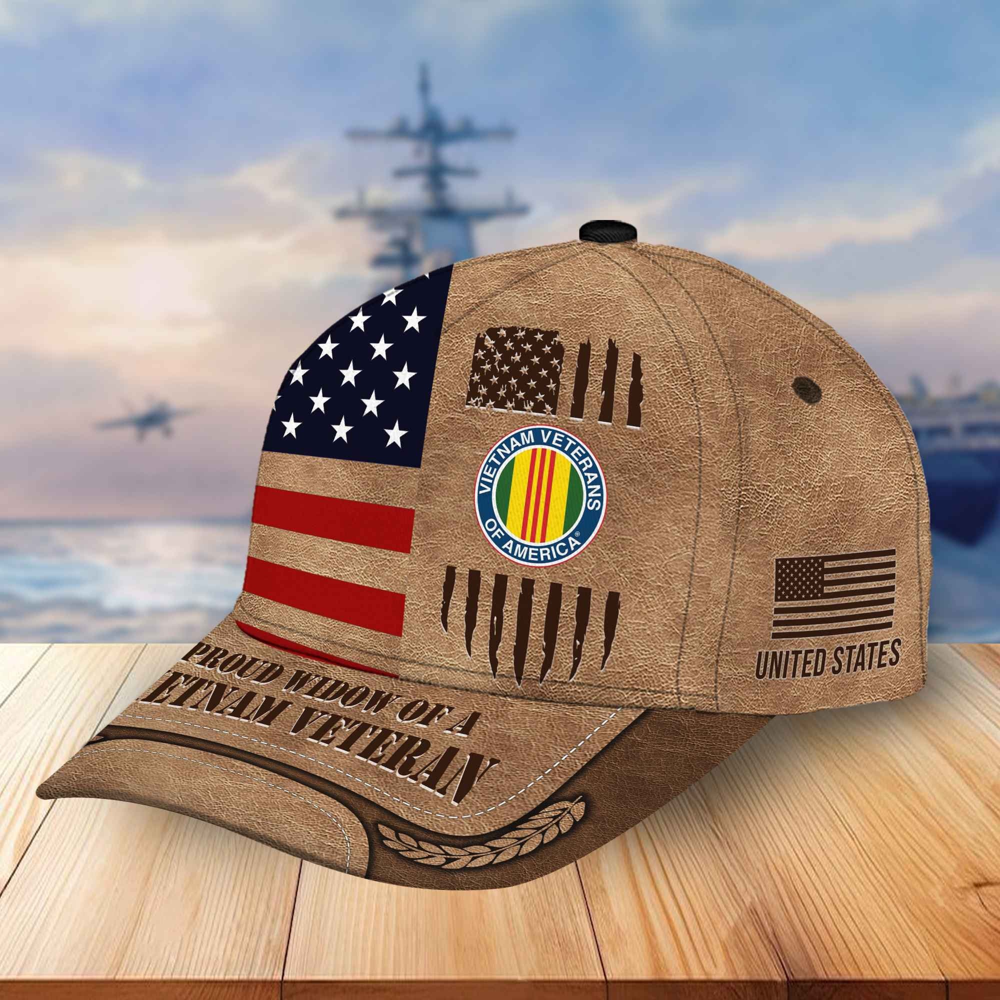 Premium Proud Widow Of A Vietnam Veteran Cap BPVC071012