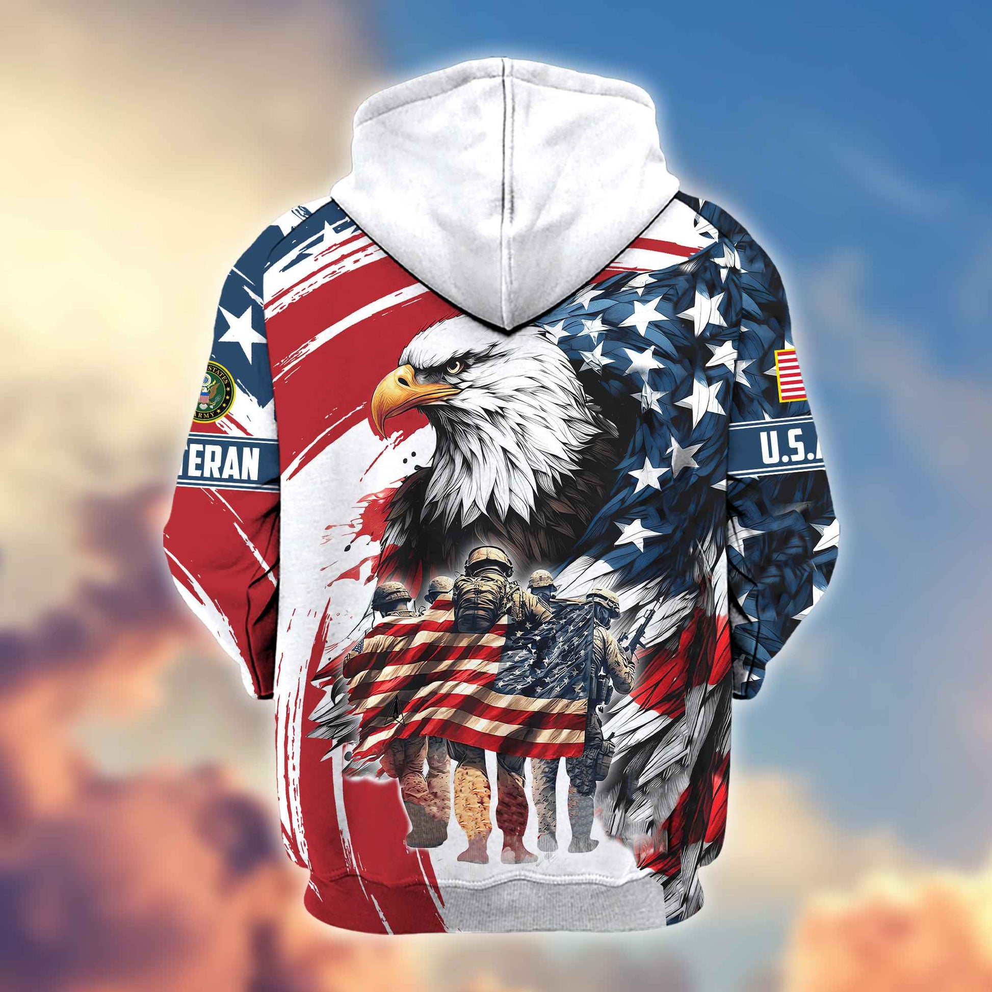 Premium US Army Veterans Zip Hoodie VPVC603801, Gifts For Army Veteran