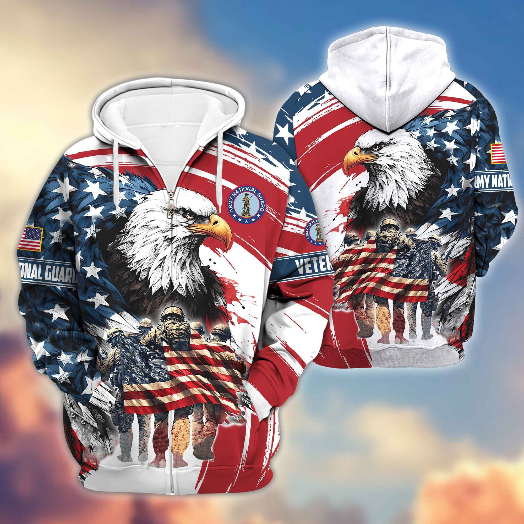Premium Army National Guard Zip Hoodie VPVC603808, Gifts For Army National Guard Veteran