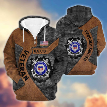Premium USCG Veterans Zip Hoodie VPVC603905, Gifts For Coast Guard Veteran