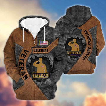 Premium US Veteran Zip Hoodie VPVC603907, Gifts For US Veteran