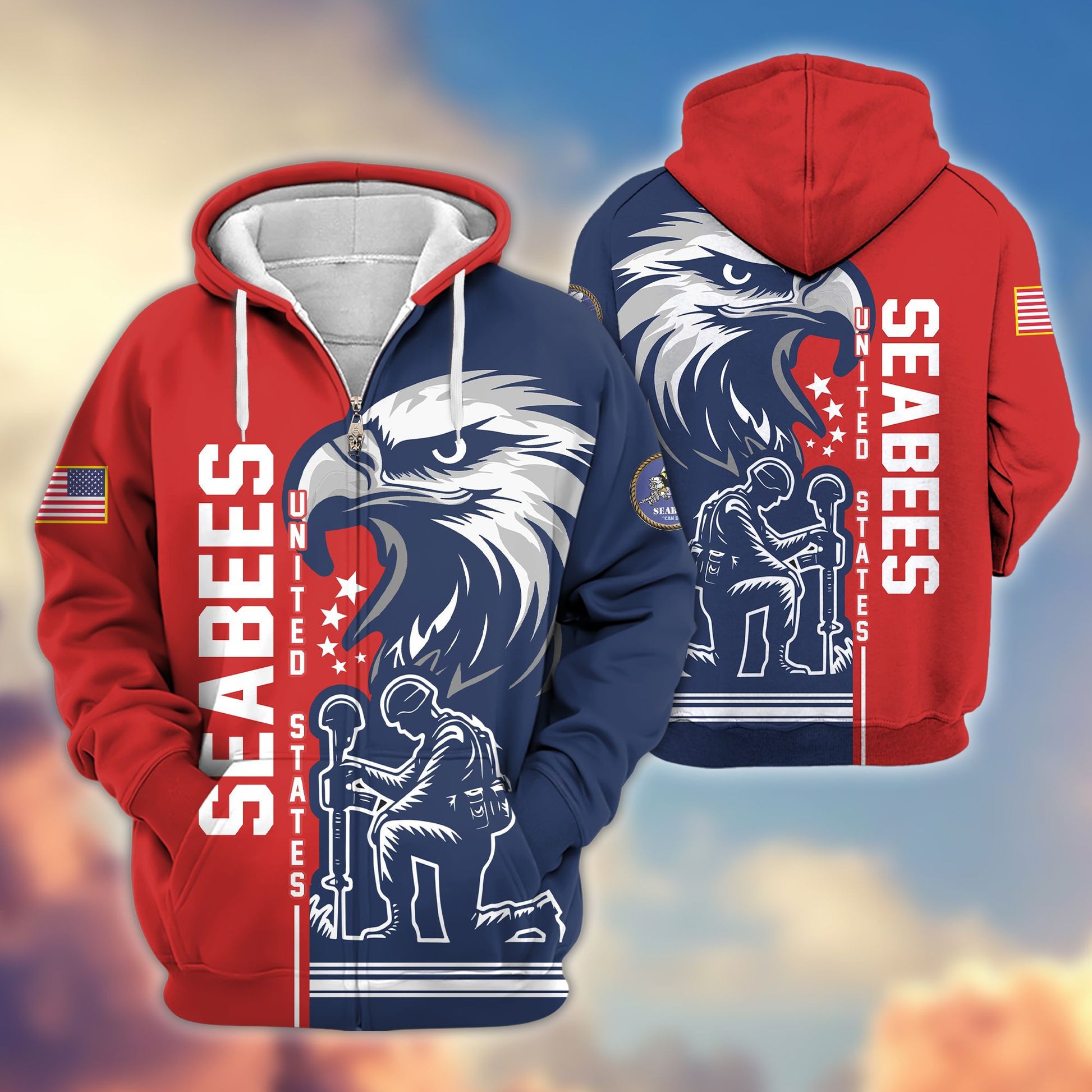 Premium US Seabees Zip Hoodie VPVC604209, Gifts For Seabees Veteran