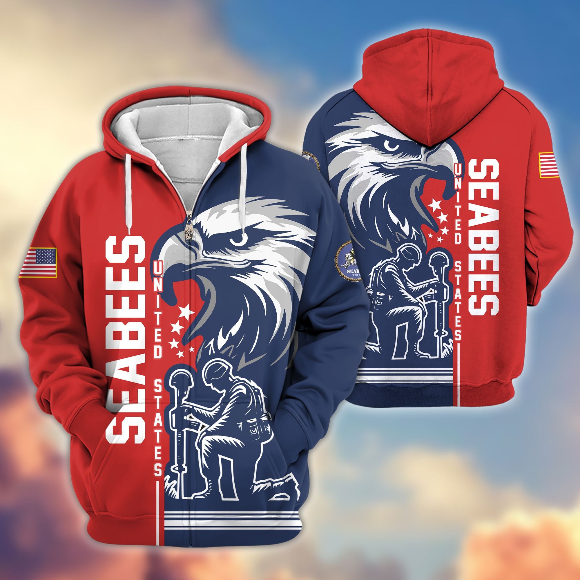 Premium US Seabees Zip Hoodie VPVC604209, Gifts For Seabees Veteran