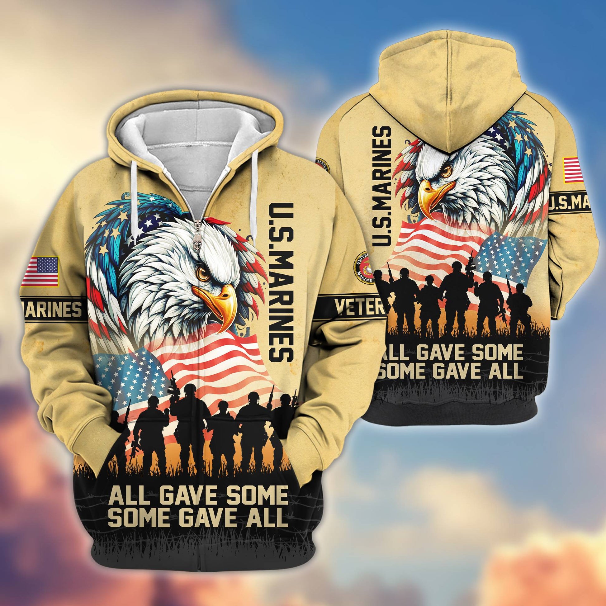 Premium USMC Veteran Zip Hoodie VPVC604303, Gifts For Marine Veteran