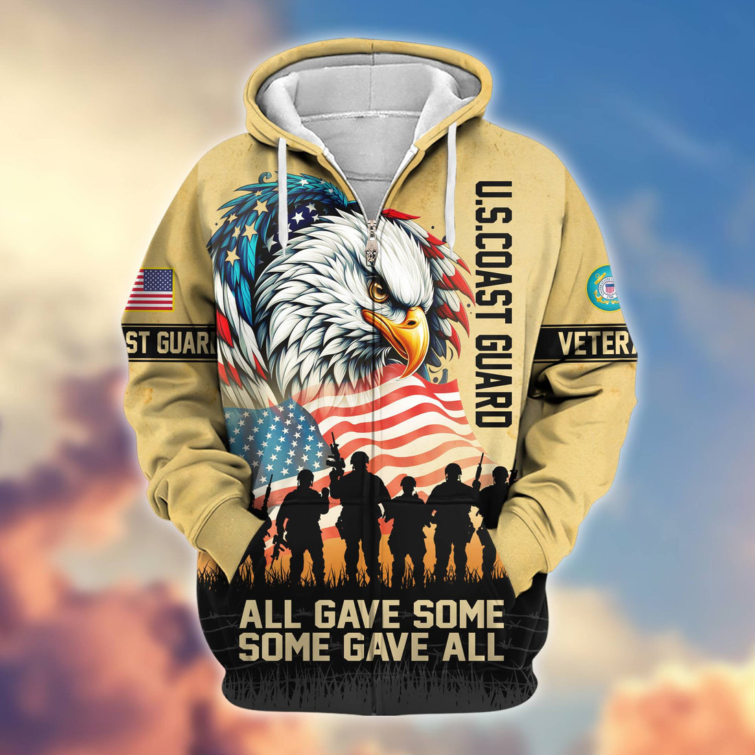 Premium USCG Veteran Zip Hoodie VPVC604305, Gifts For Coast Guard Veteran