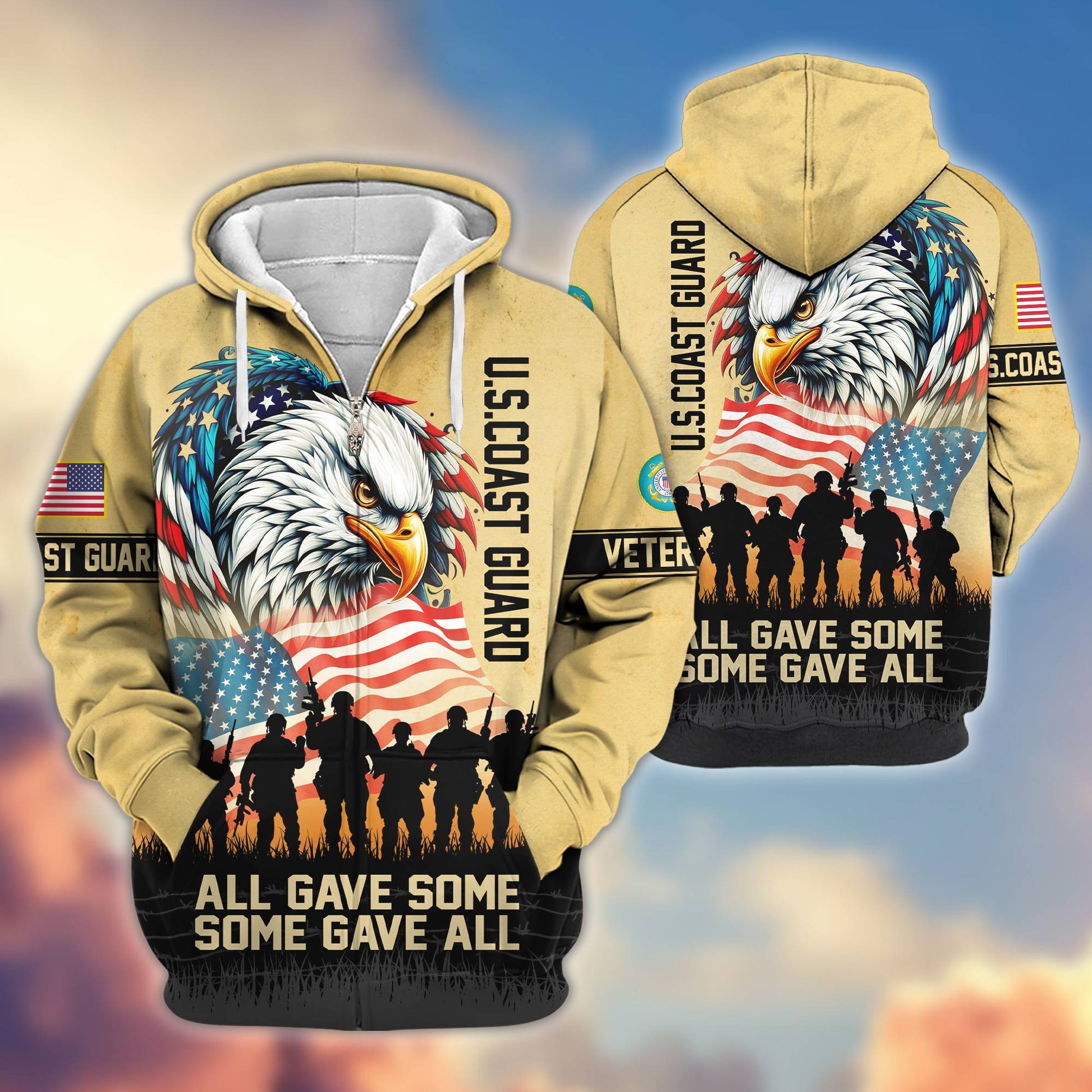 Premium USCG Veteran Zip Hoodie VPVC604305, Gifts For Coast Guard Veteran