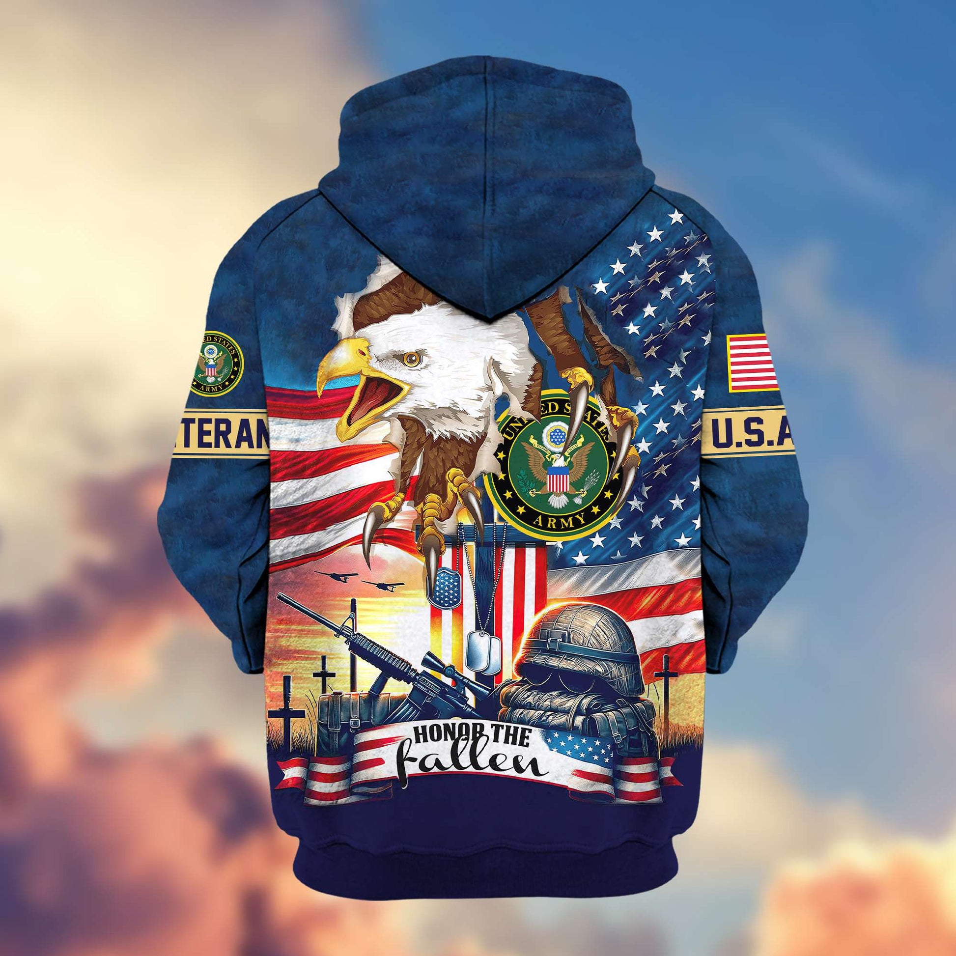 Premium US Army Veterans Zip Hoodie VPVC604401, Gifts For Army Veteran