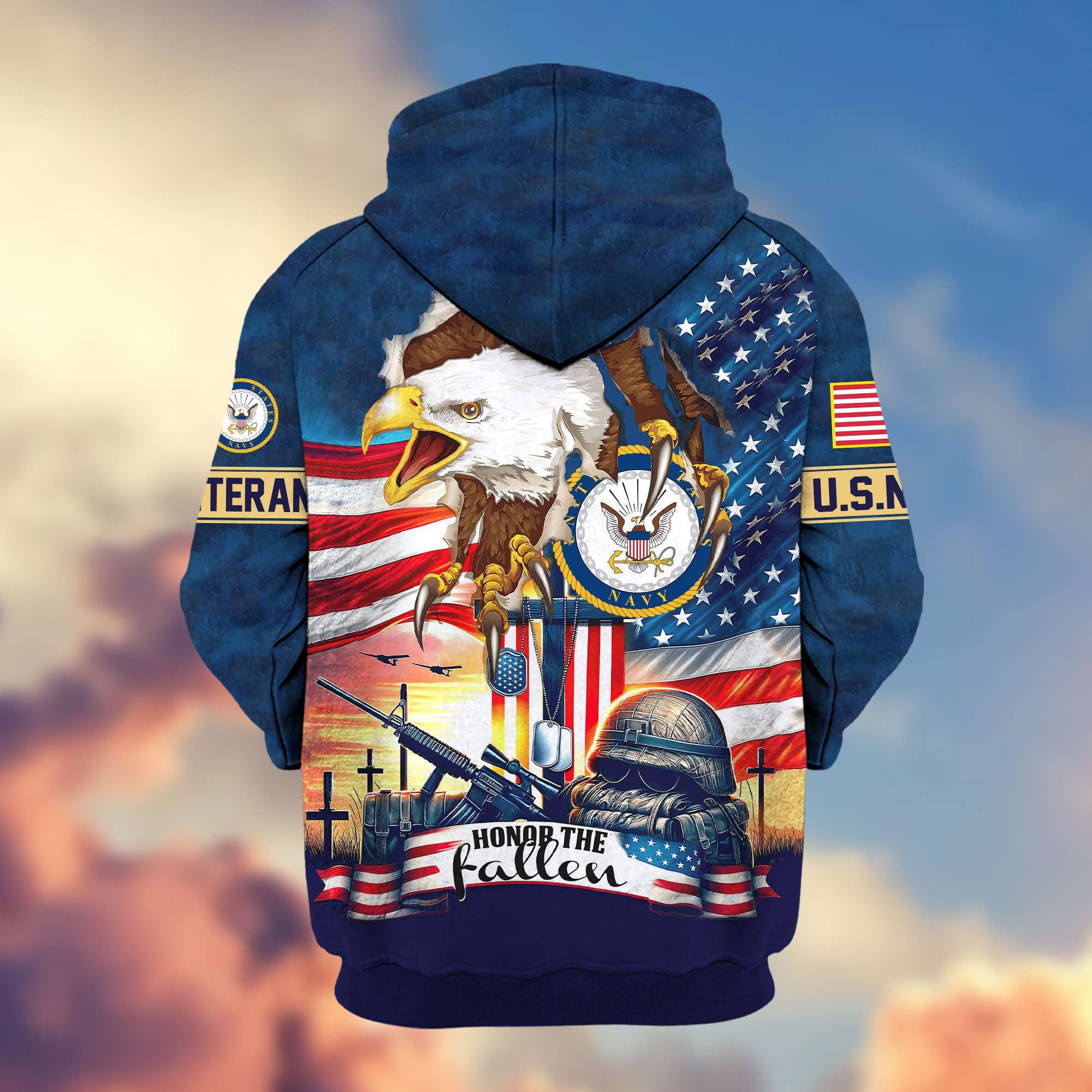 Premium US Navy Veteran Zip Hoodie VPVC604402, Gifts For Navy Veteran