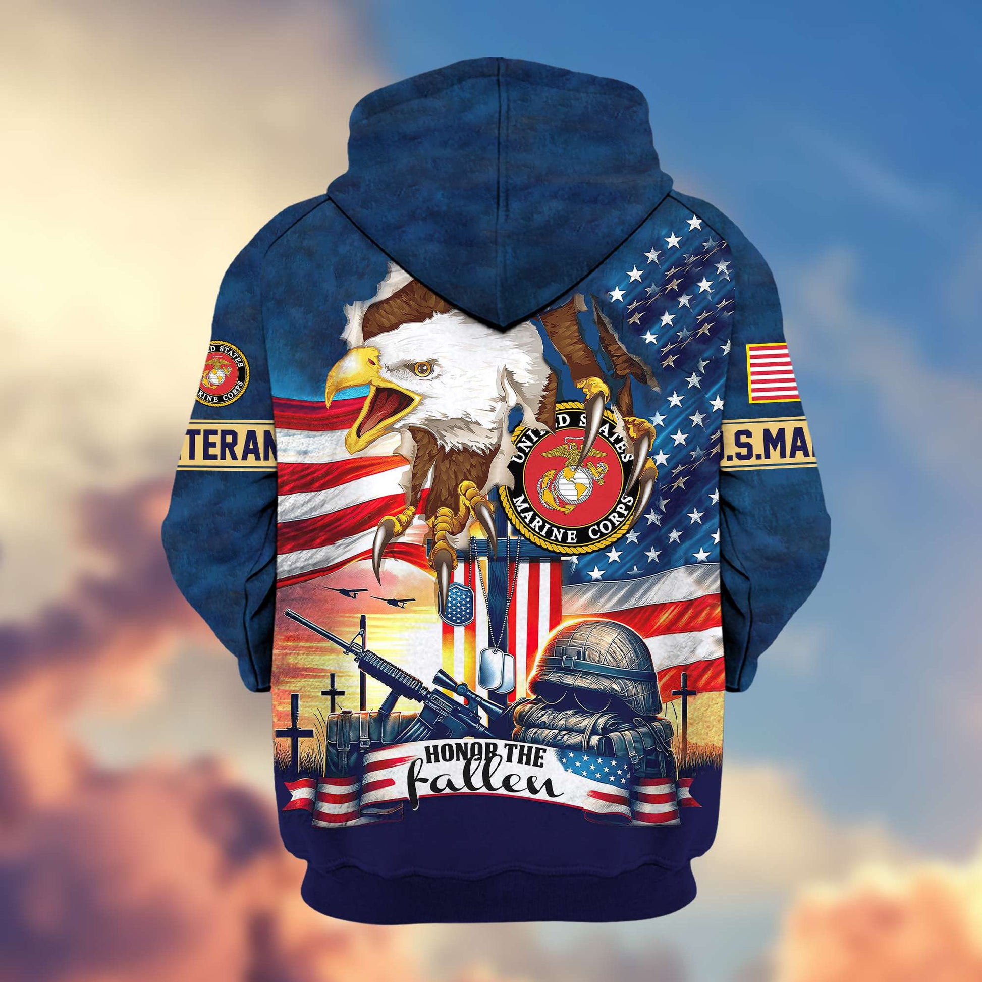 Premium USMC Veteran Zip Hoodie VPVC604403, Gifts For Marine Veteran