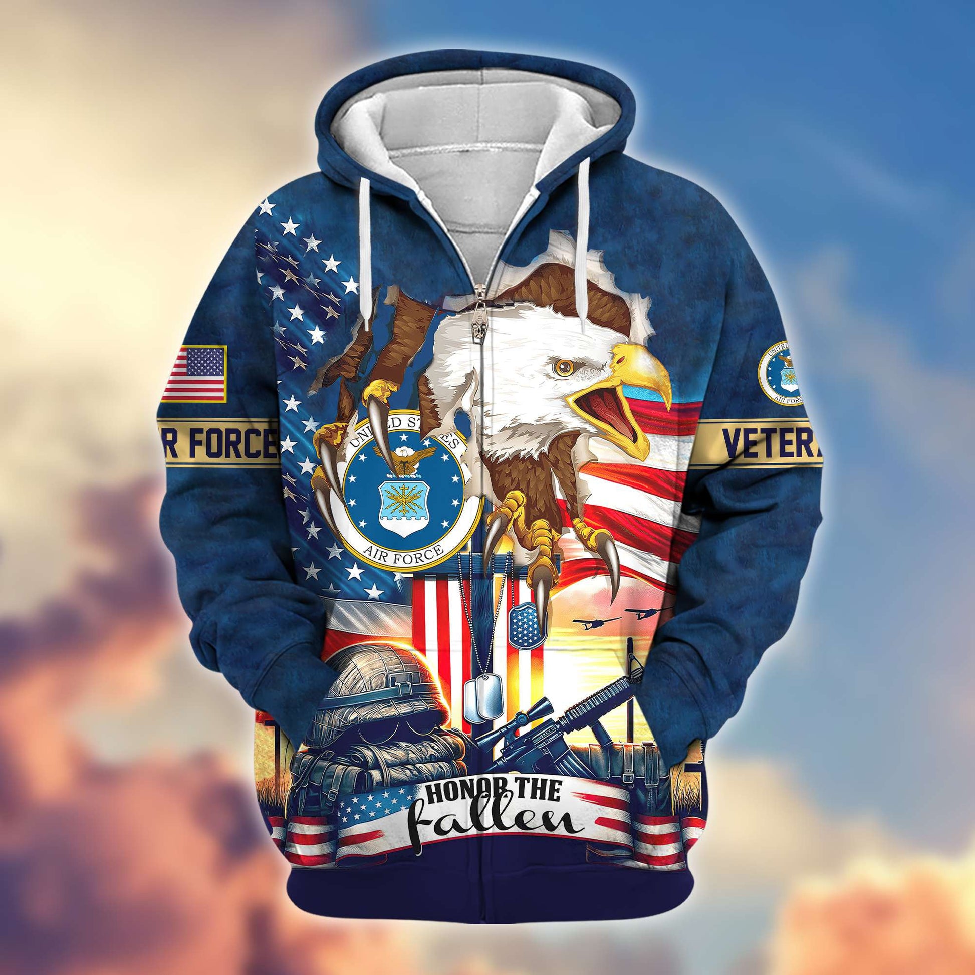Premium USAF Veteran Zip Hoodie VPVC604404, Gifts For Air Force Veteran
