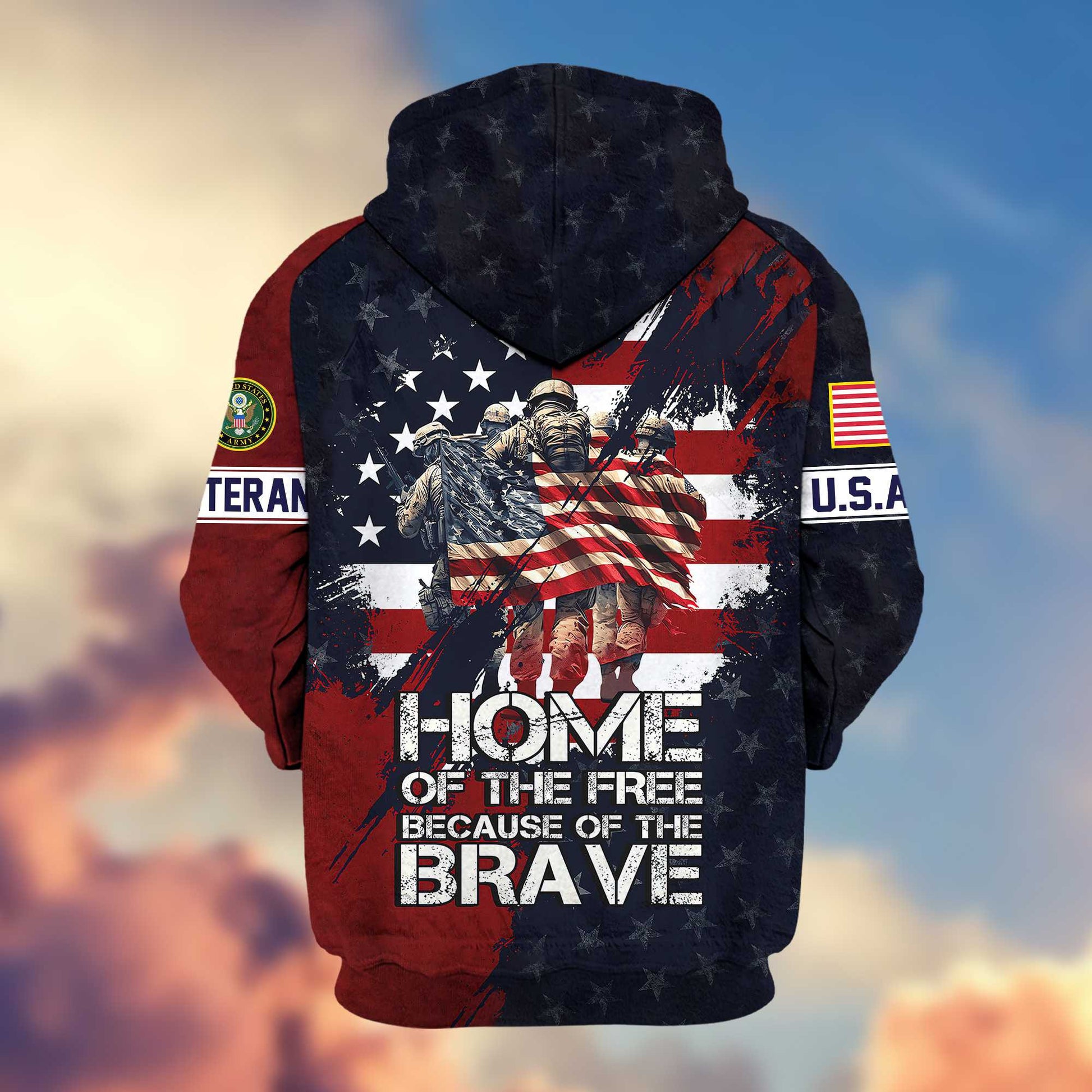 Premium US Army Veteran Zip Hoodie VPVC604501, Gifts For Army Veteran