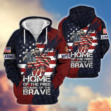 Premium USMC Veteran Zip Hoodie VPVC604503, Gifts For Marine Veteran