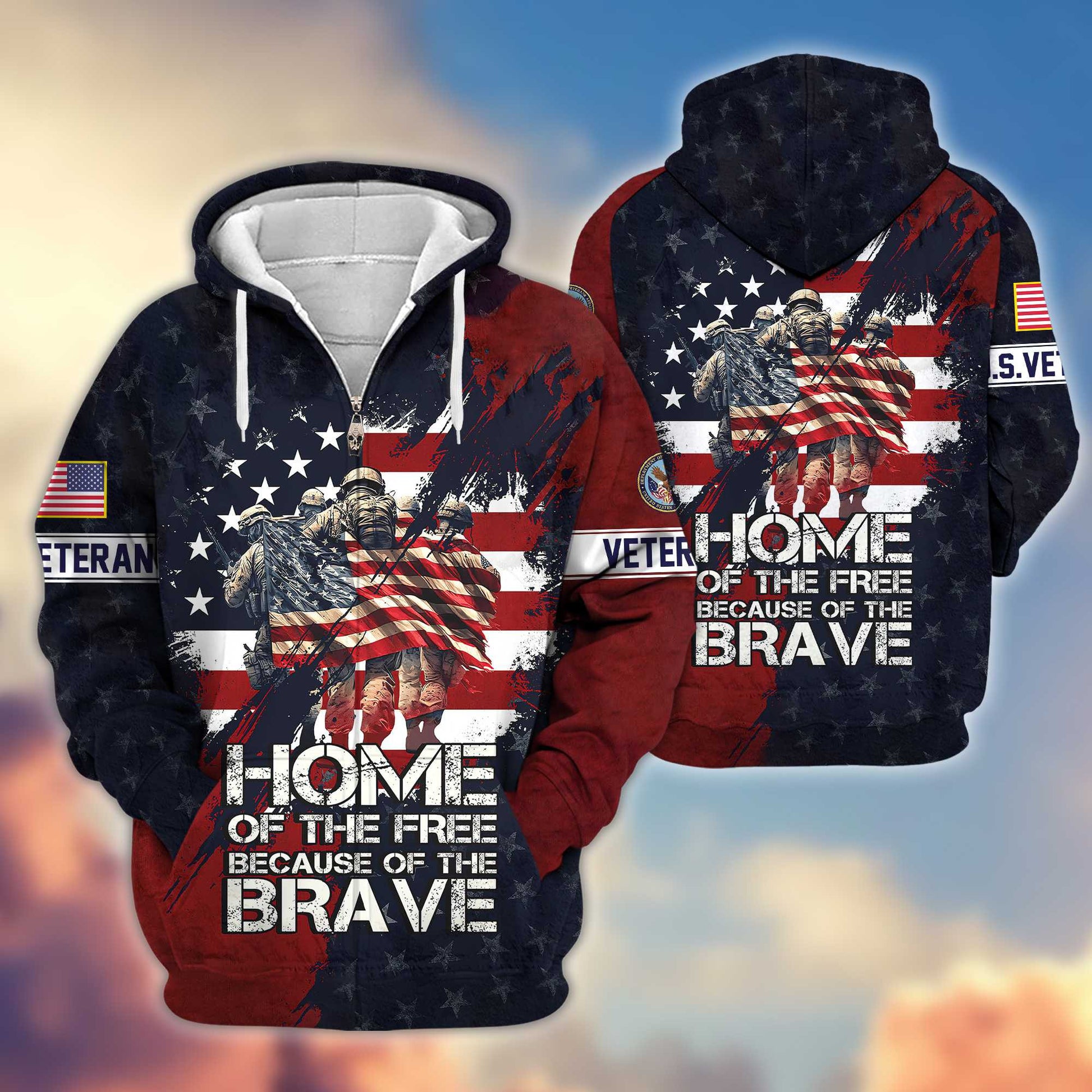Premium US Veteran Zip Hoodie VPVC604507, Gifts For US Veteran